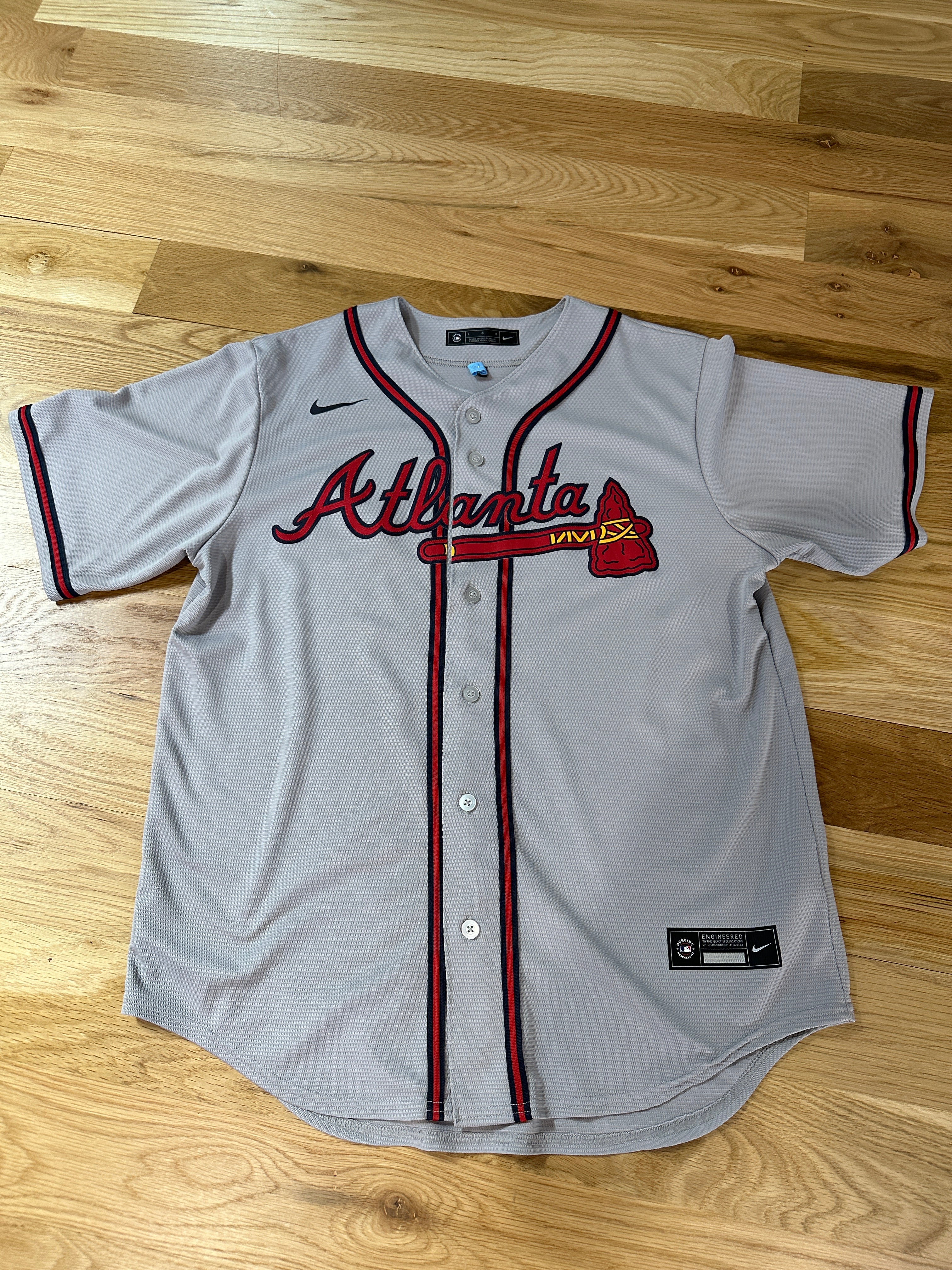 Braves Grey Jersey Sz L