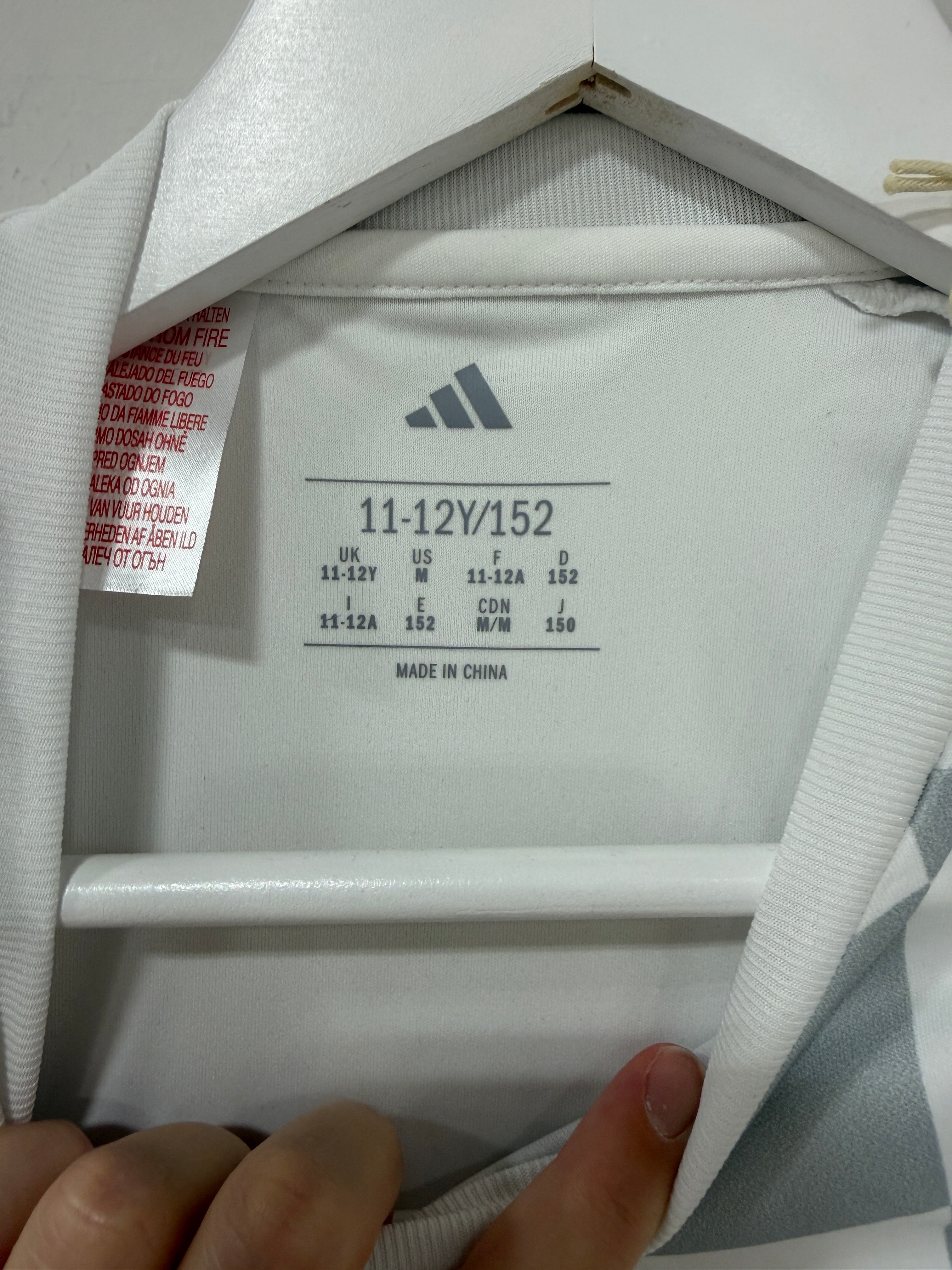 Adidas youth Long Sleeve Jersey Checkered White/Grey
