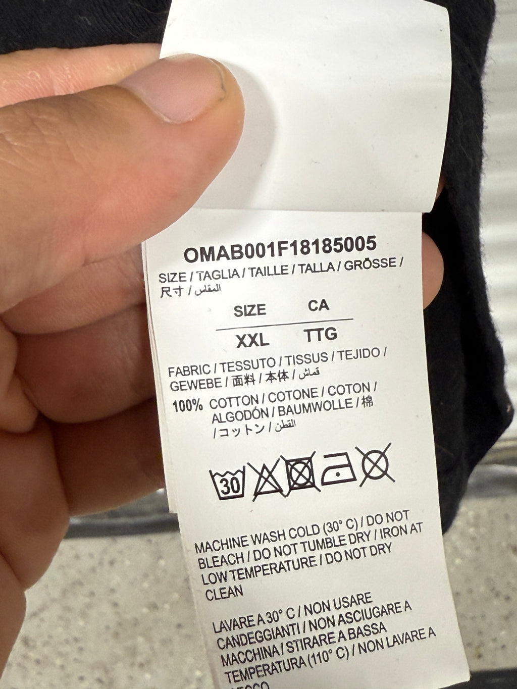 Off White Long Sleeve Black Sz XXL