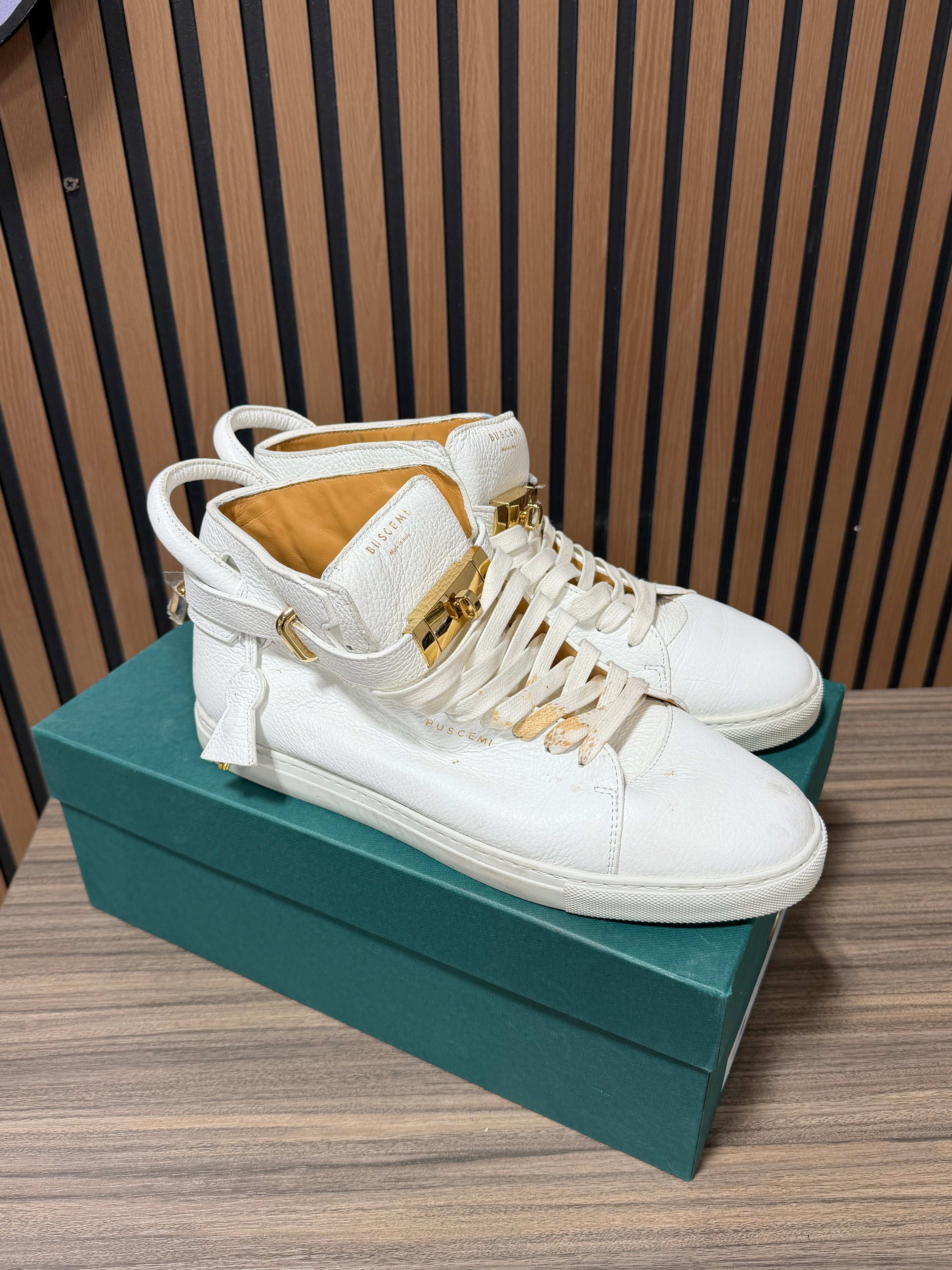 Buscemi 100MM White Hight Top Sneakers Size:45 SEE PICTURES
