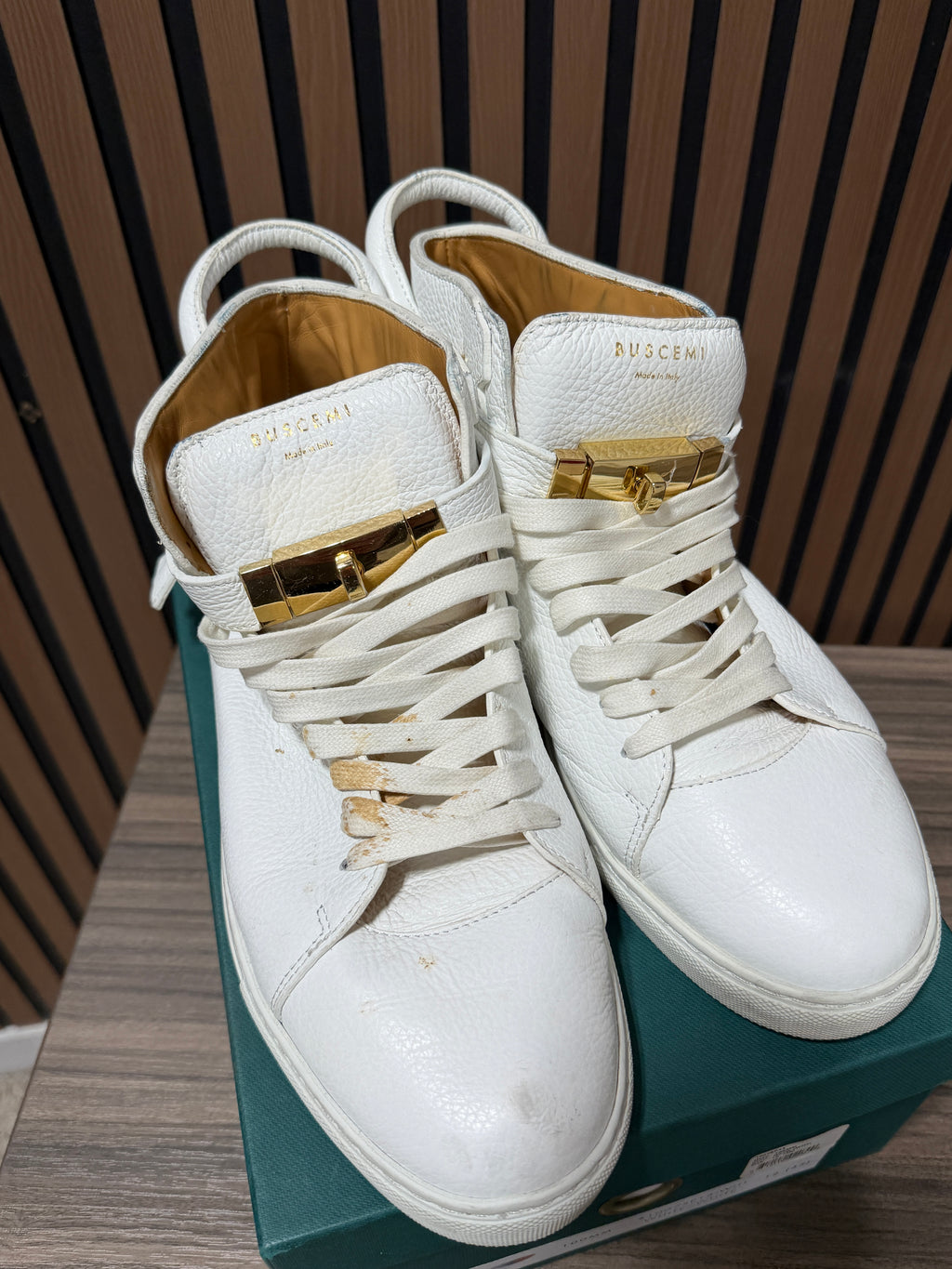 Buscemi 100MM White Hight Top Sneakers Size:45 SEE PICTURES