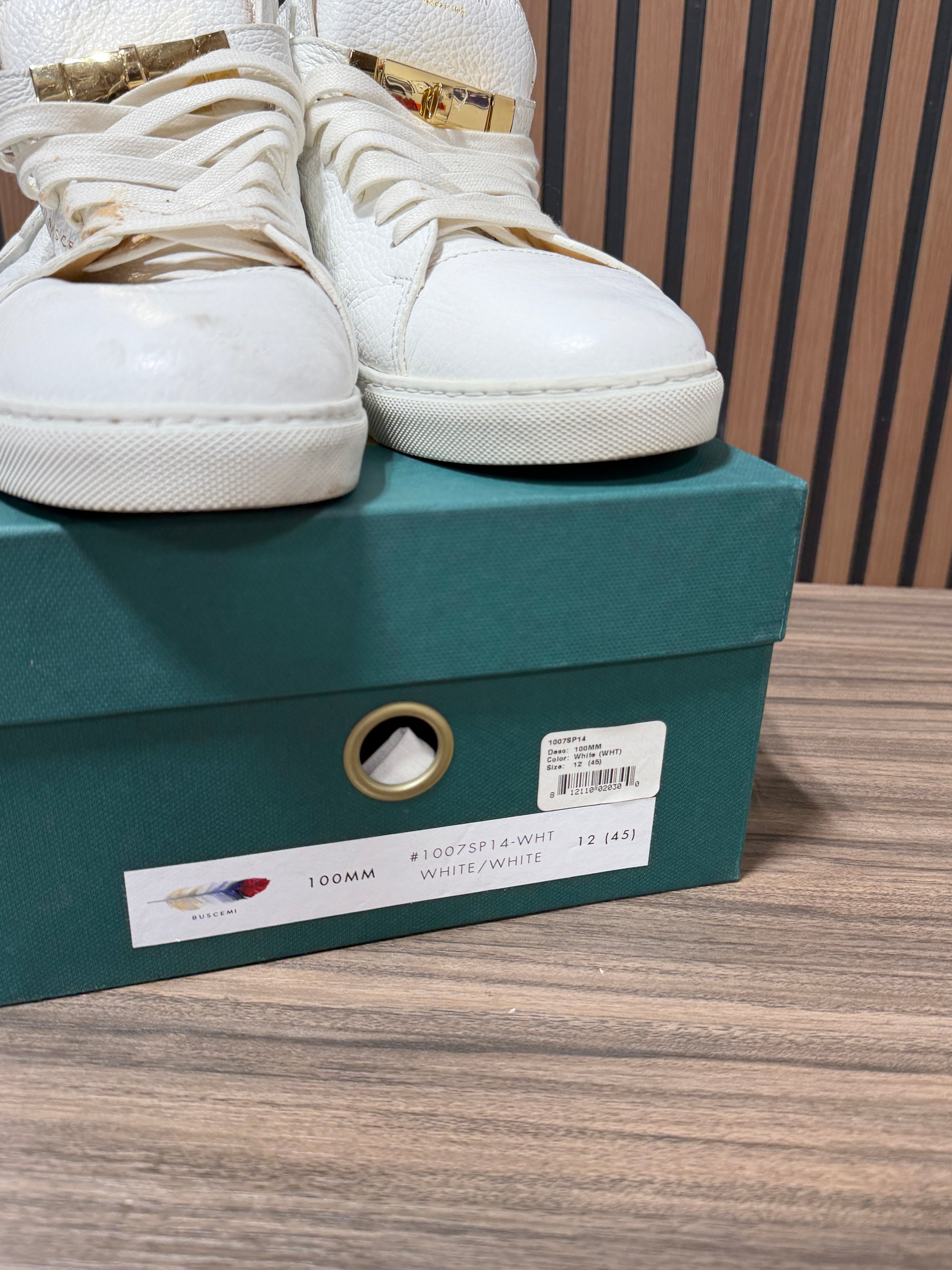 Buscemi 100MM White Hight Top Sneakers Size:45 SEE PICTURES