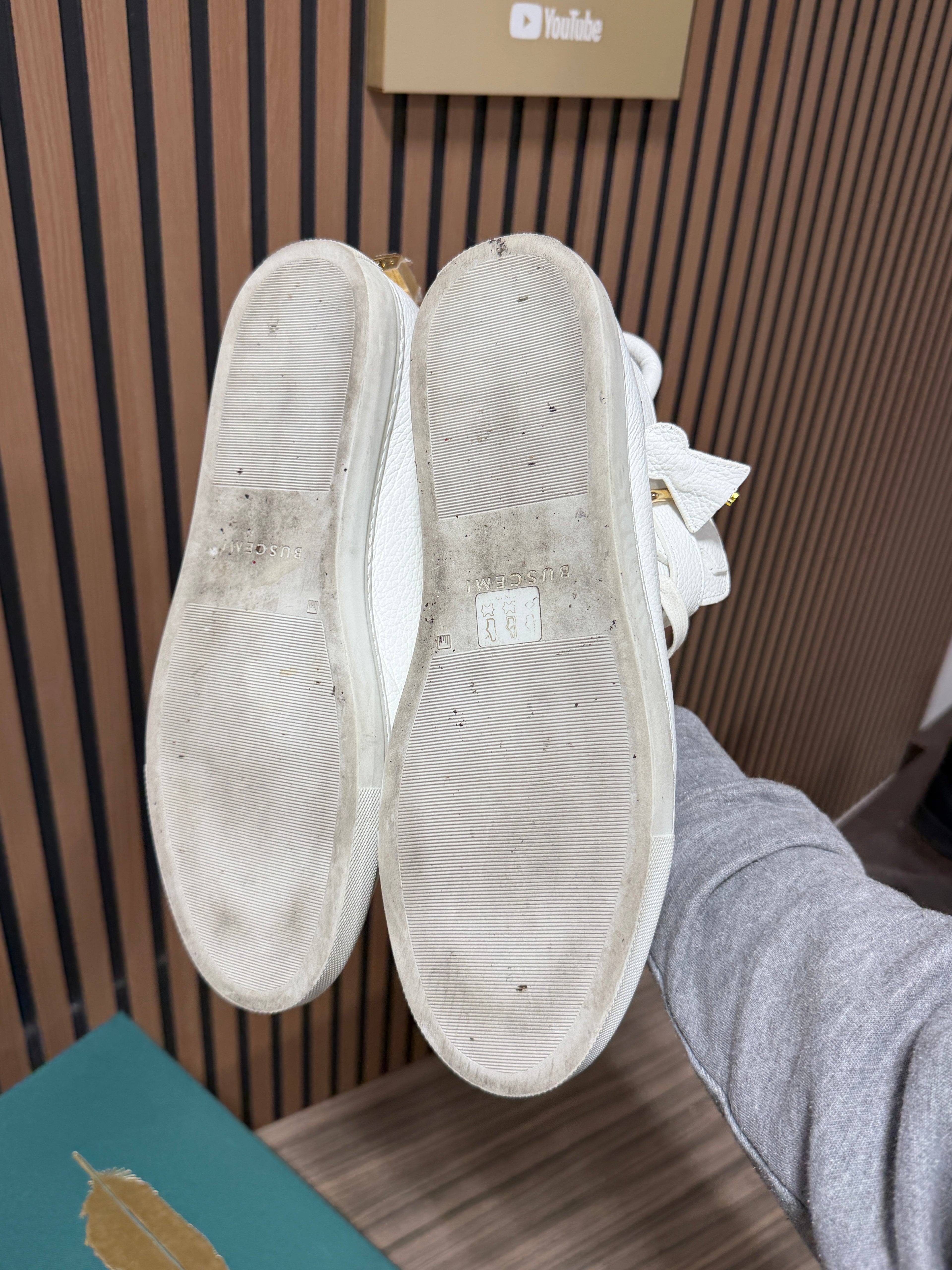 Buscemi 100MM White Hight Top Sneakers Size:45 SEE PICTURES
