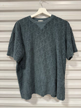 Load image into Gallery viewer, Dior Dark Green Oblique Patterned Terry Cotton Relaxed Fit T-Shirt Sz S
