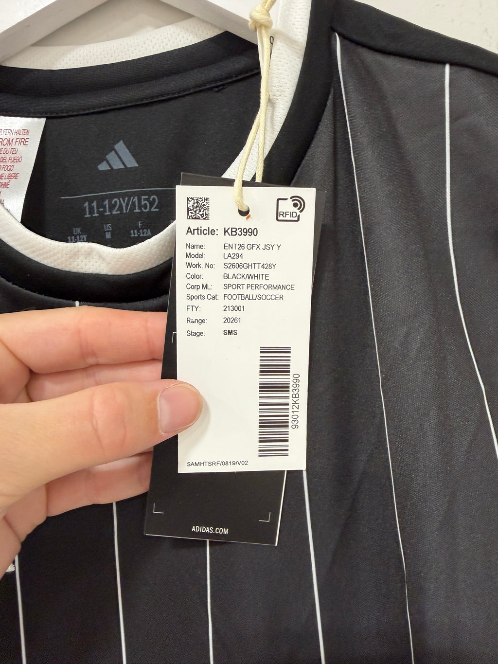 Adidas Entrada Jersey Youth Medium Black