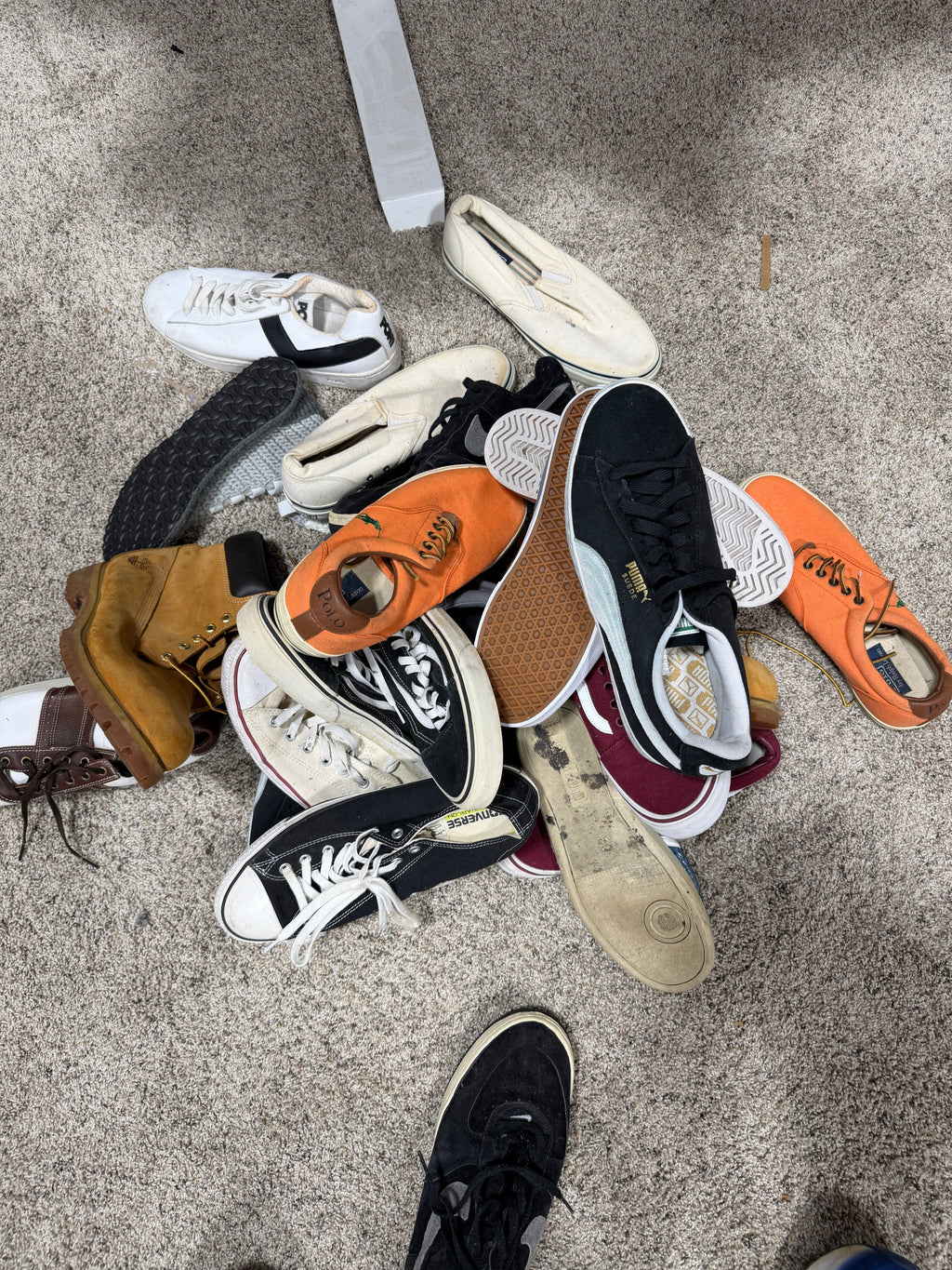 Box of various shoes size 12