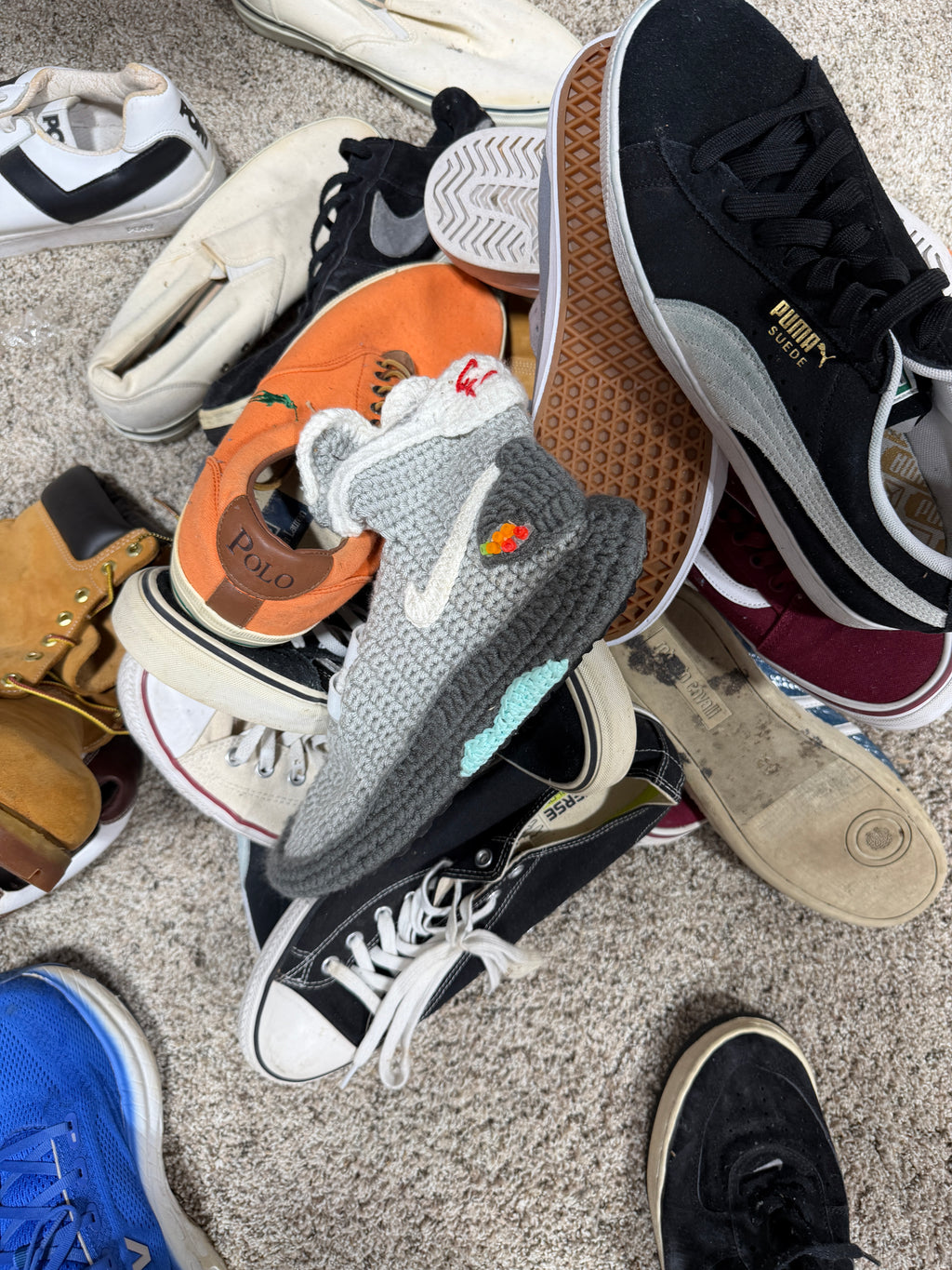 Box of various shoes size 12