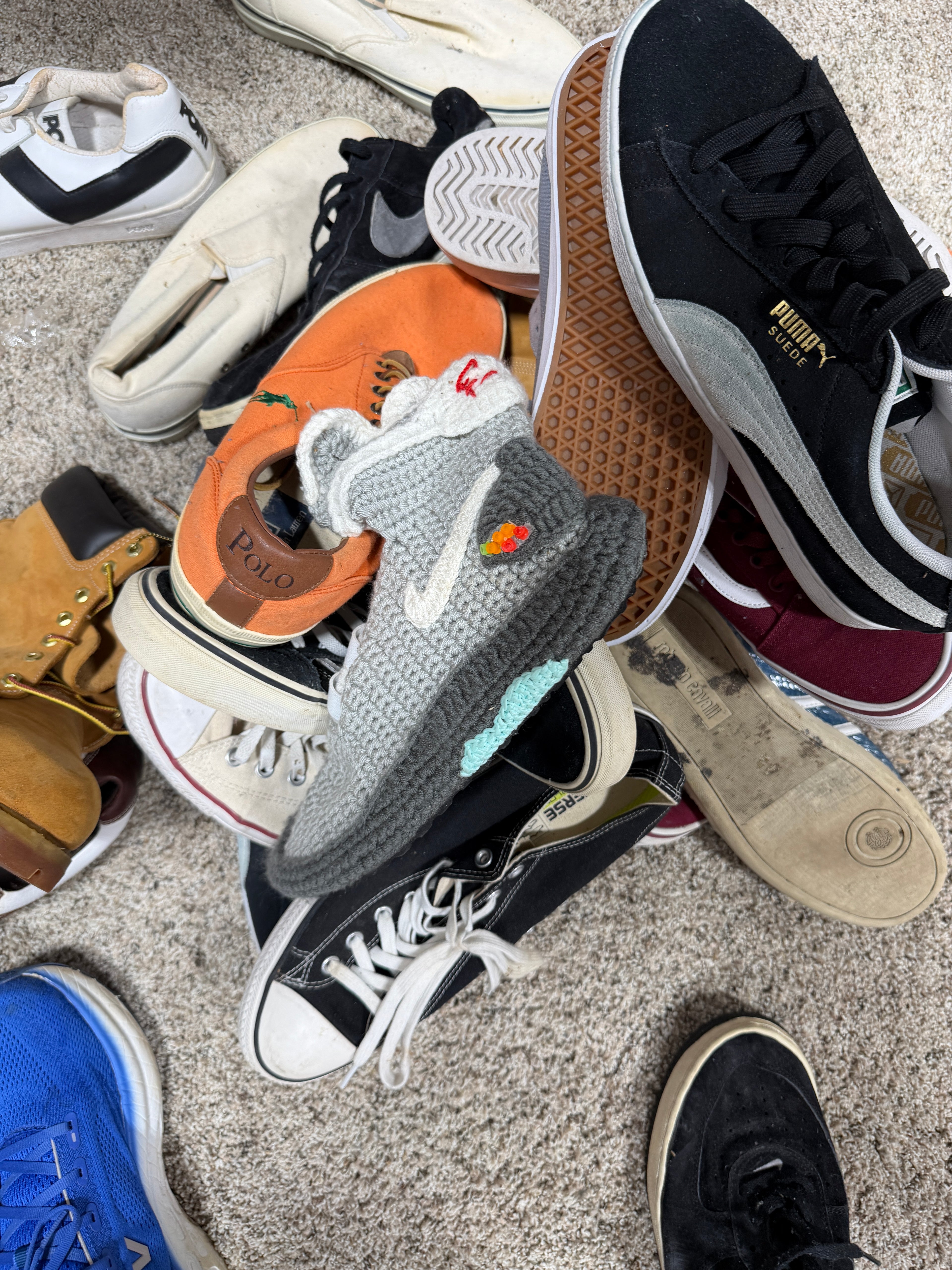 Box of various shoes size 12