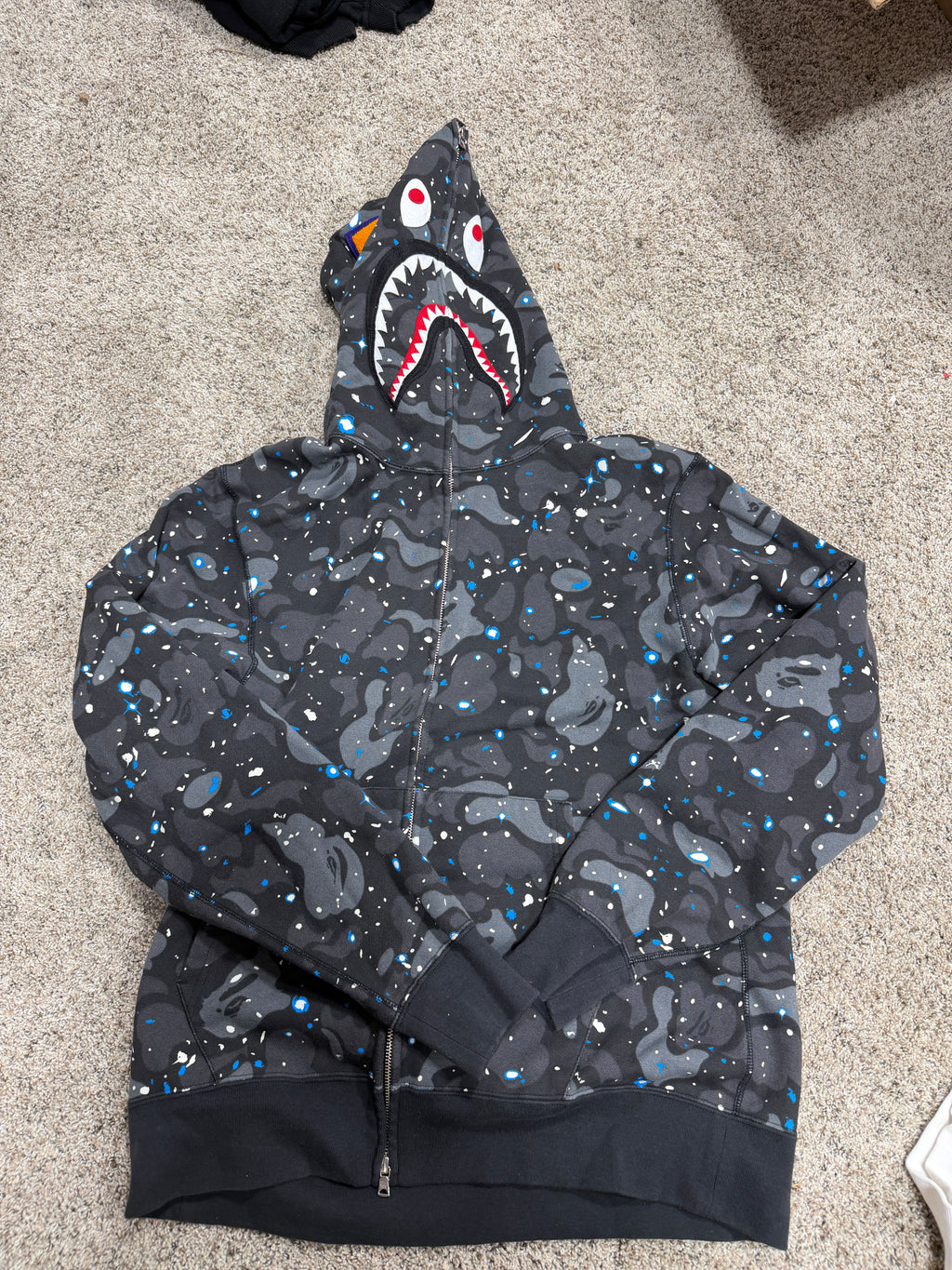 Bape space camo streetwear zip hoodie Sz XXL
