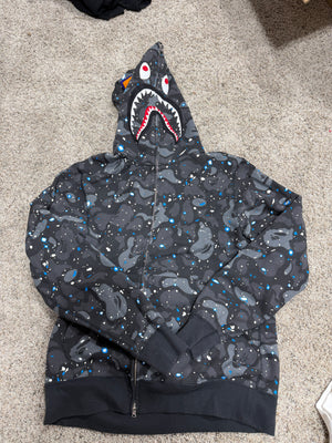 Bape space camo streetwear zip hoodie Sz XXL