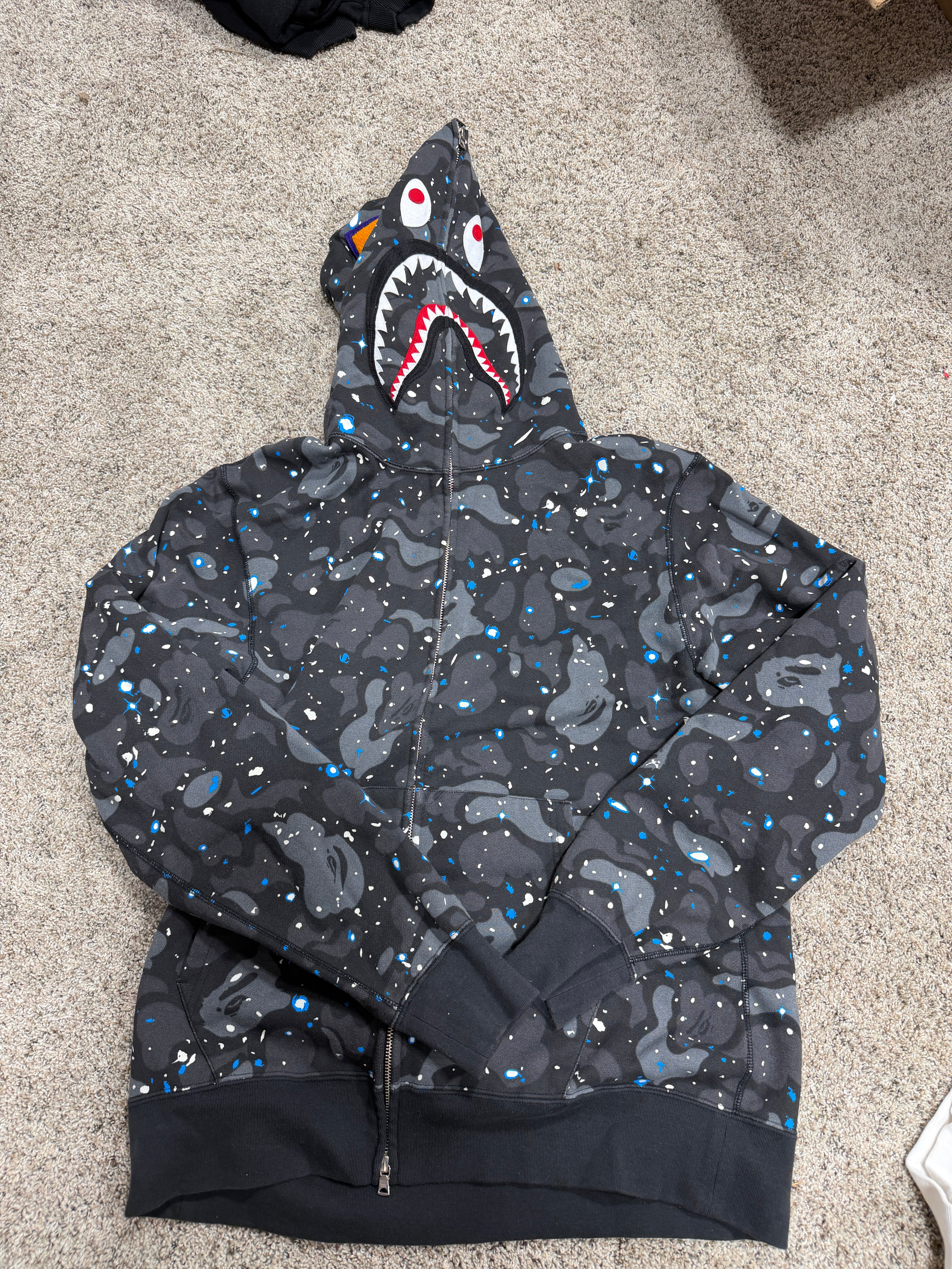 Bape space camo streetwear zip hoodie Sz XXL