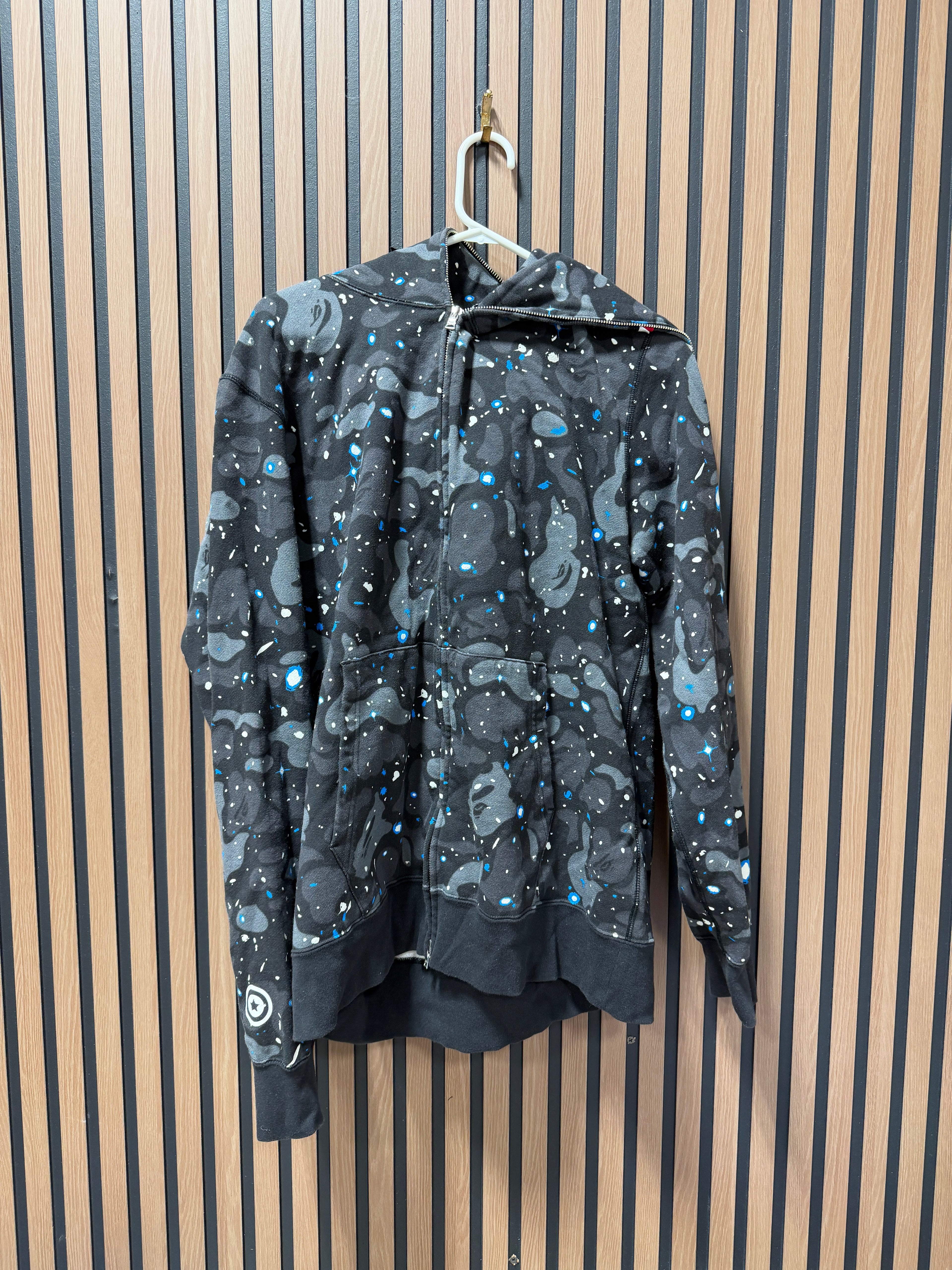 Bape space camo streetwear zip hoodie Sz XXL