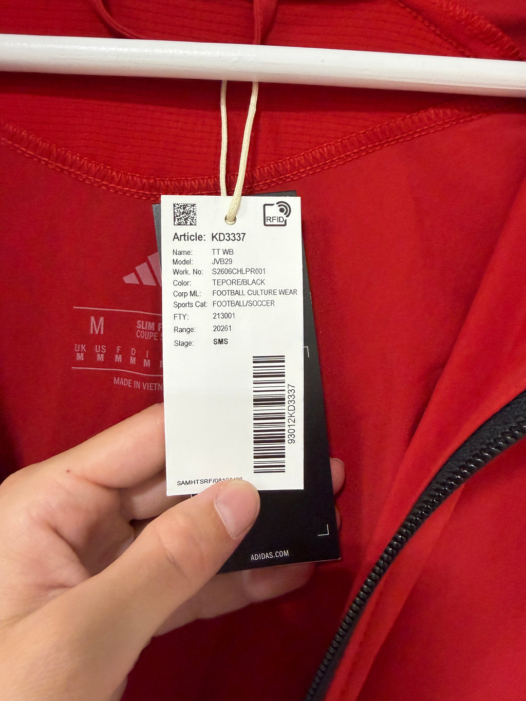 Adidas Tiro 26 Windbreaker Mens Size Medium