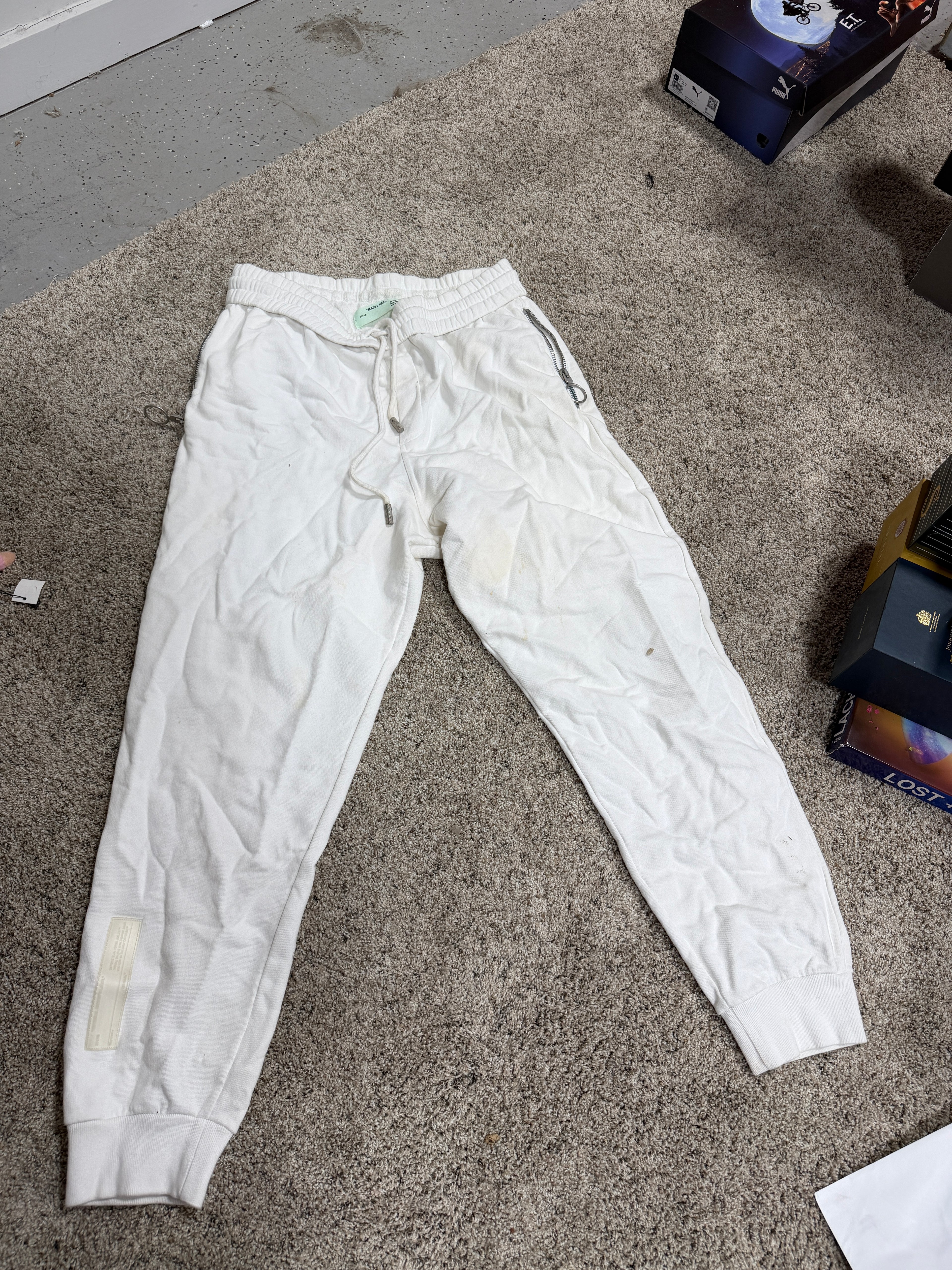 STAINED Off-White Sweatpants Sz XL
