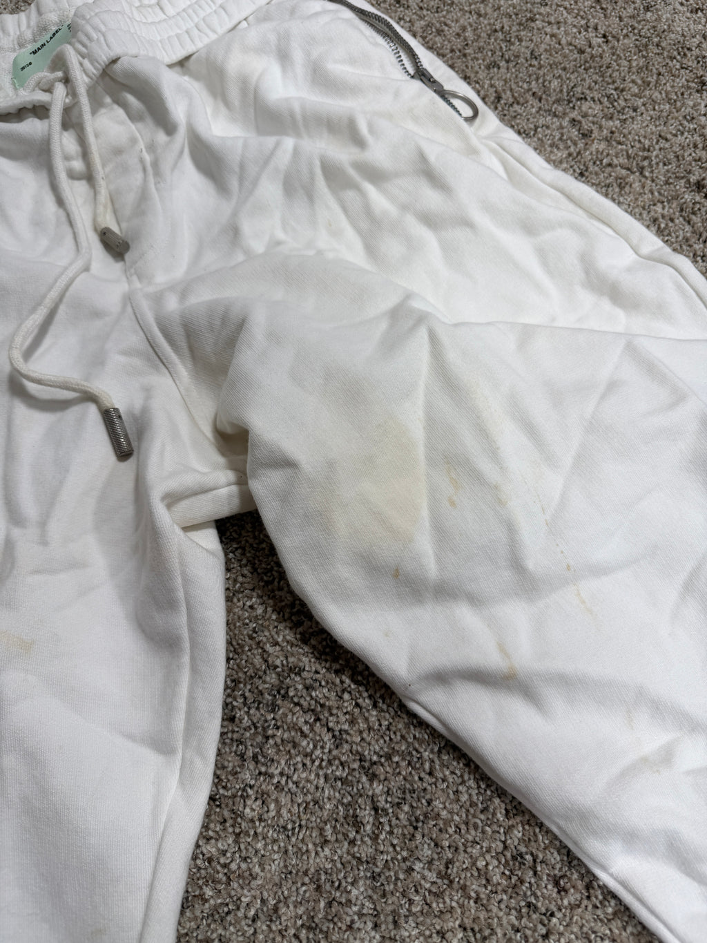 STAINED Off-White Sweatpants Sz XL