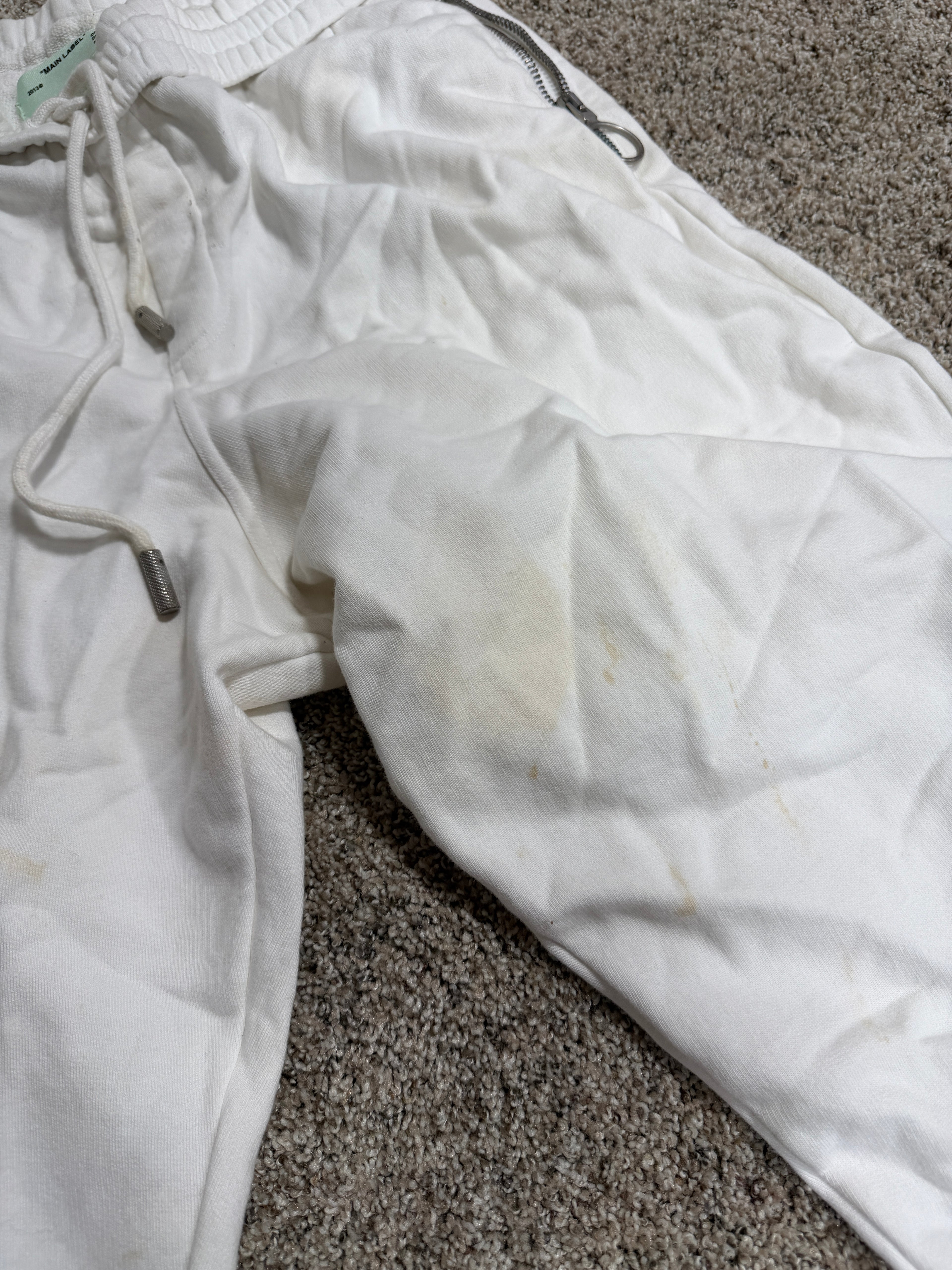 STAINED Off-White Sweatpants Sz XL
