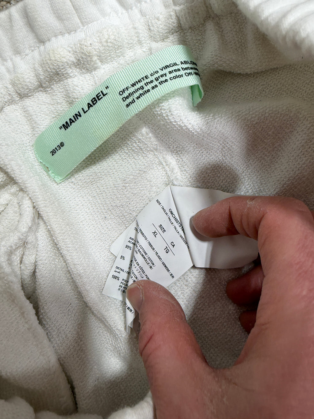 STAINED Off-White Sweatpants Sz XL