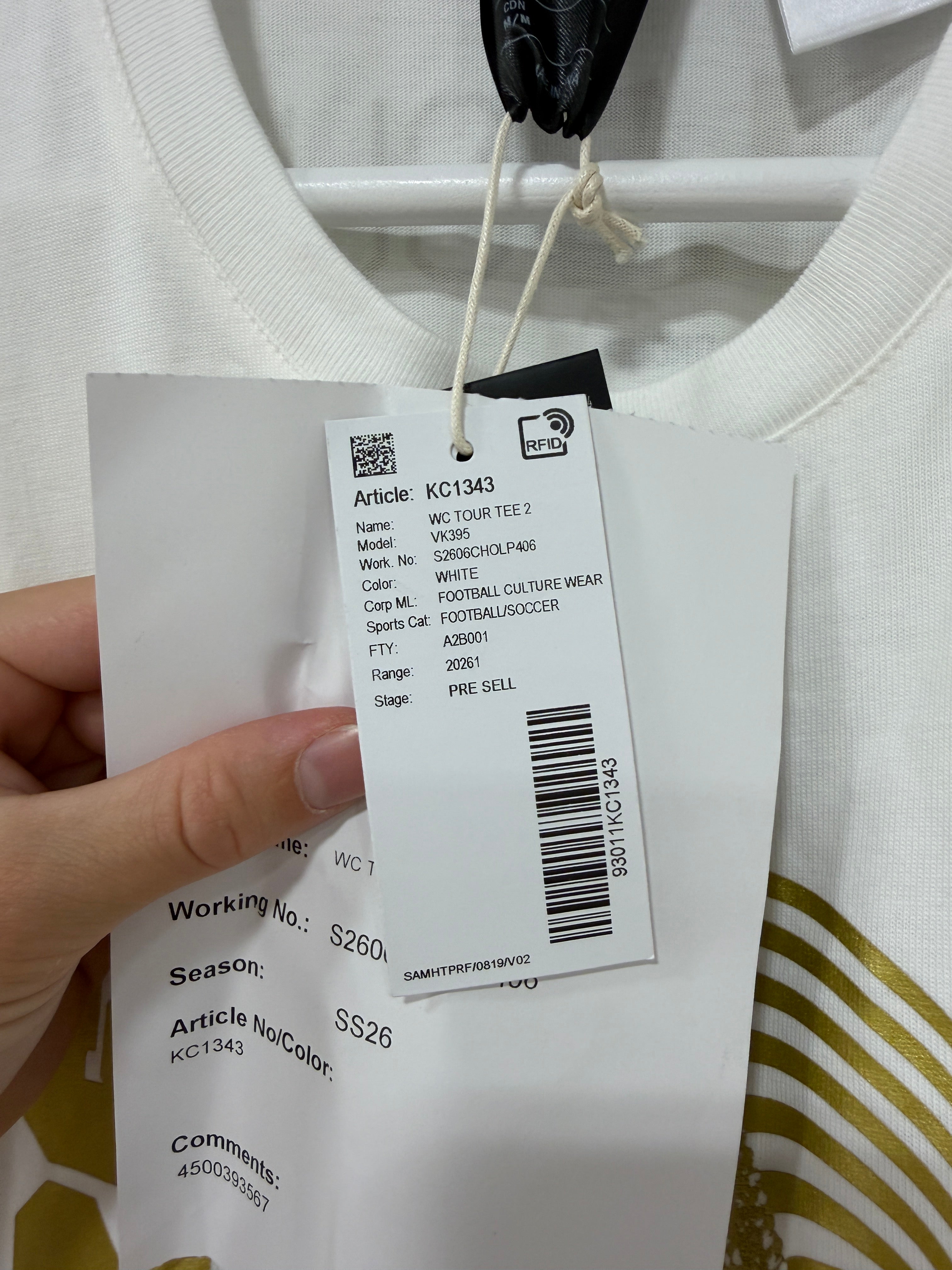 Adidas FIFA World Cup 2026 T-shirt Sz Medium White