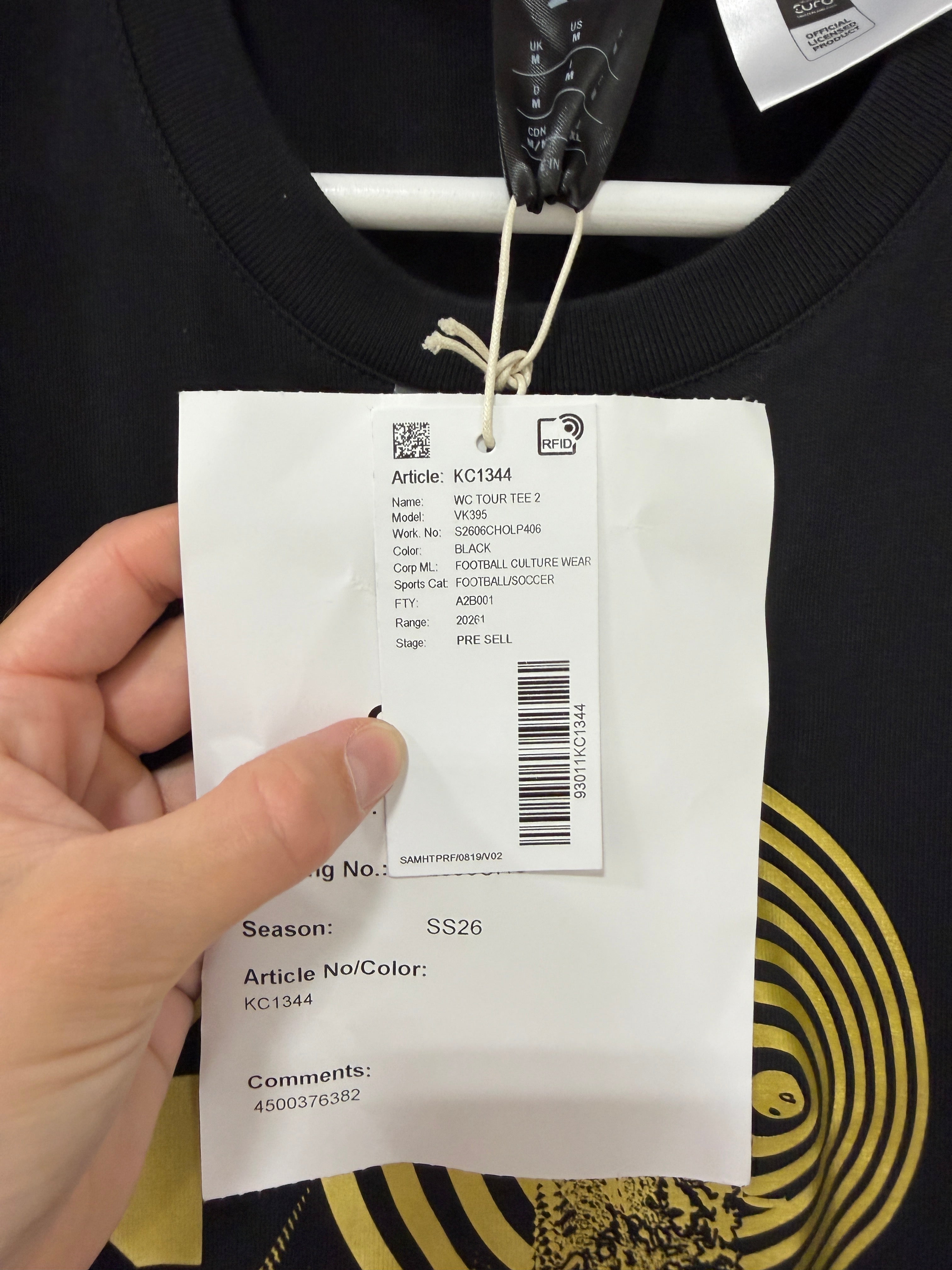 Adidas FIFA World Cup 2026 T-shirt Sz Medium Black