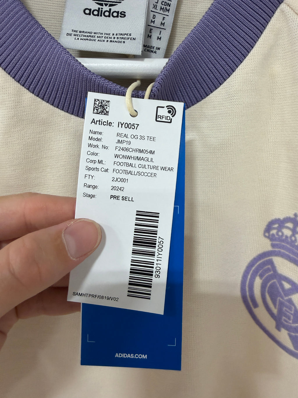 Adidas Real Madrid Originals 3-Stripe T-Shirt –AdiColor