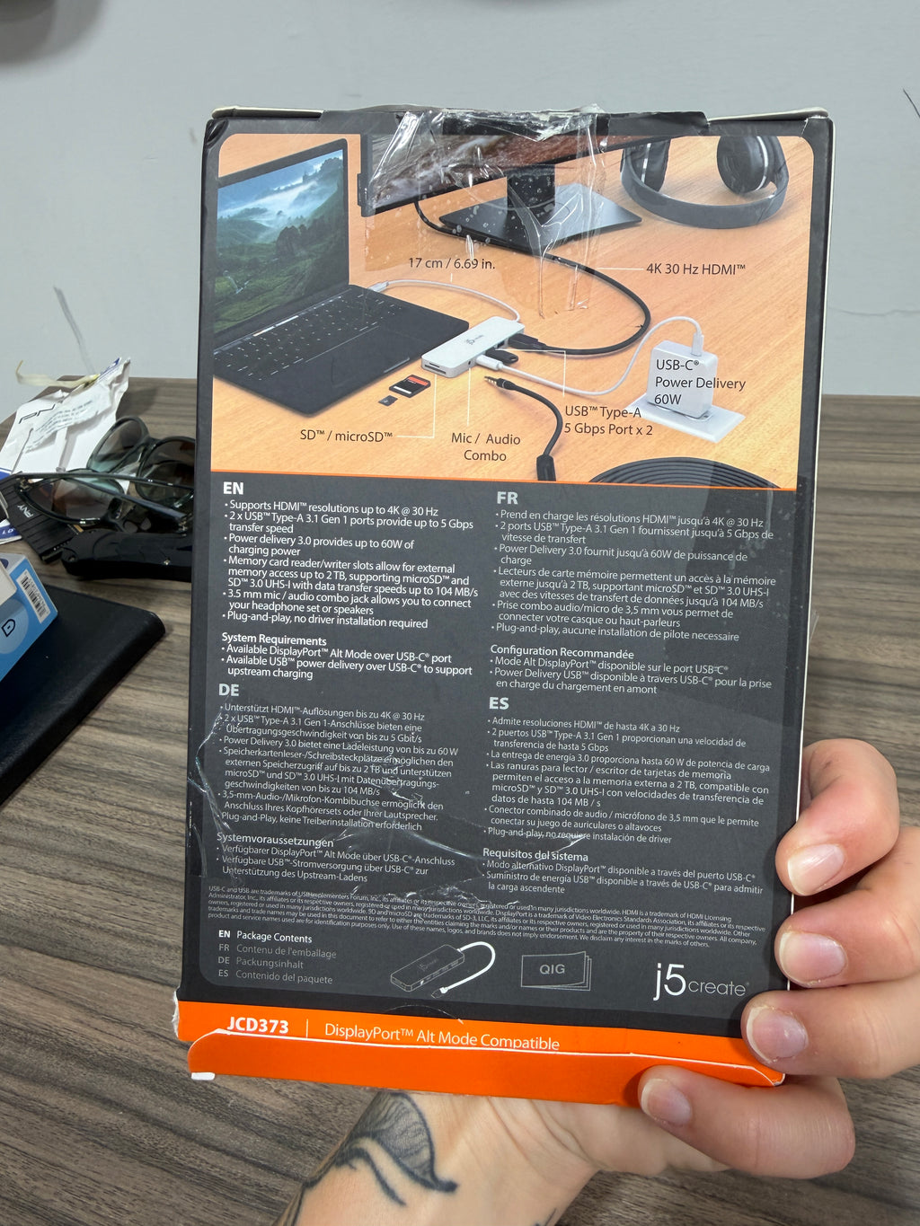 j5create USB-C Multi-Port Hub with Power Delivery (JCD373)