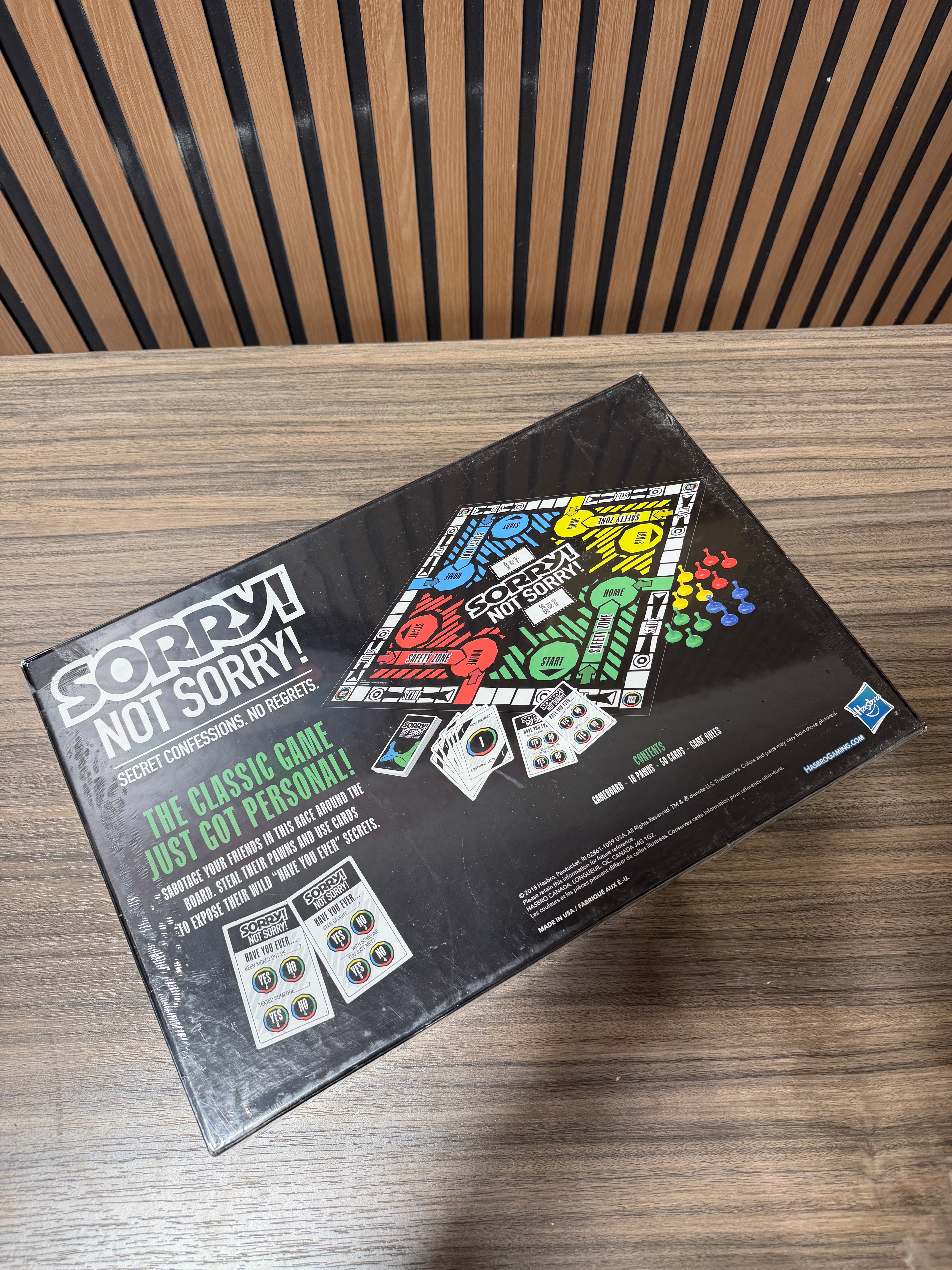 Hasbro Sorry Not Sorry Adult Board Game