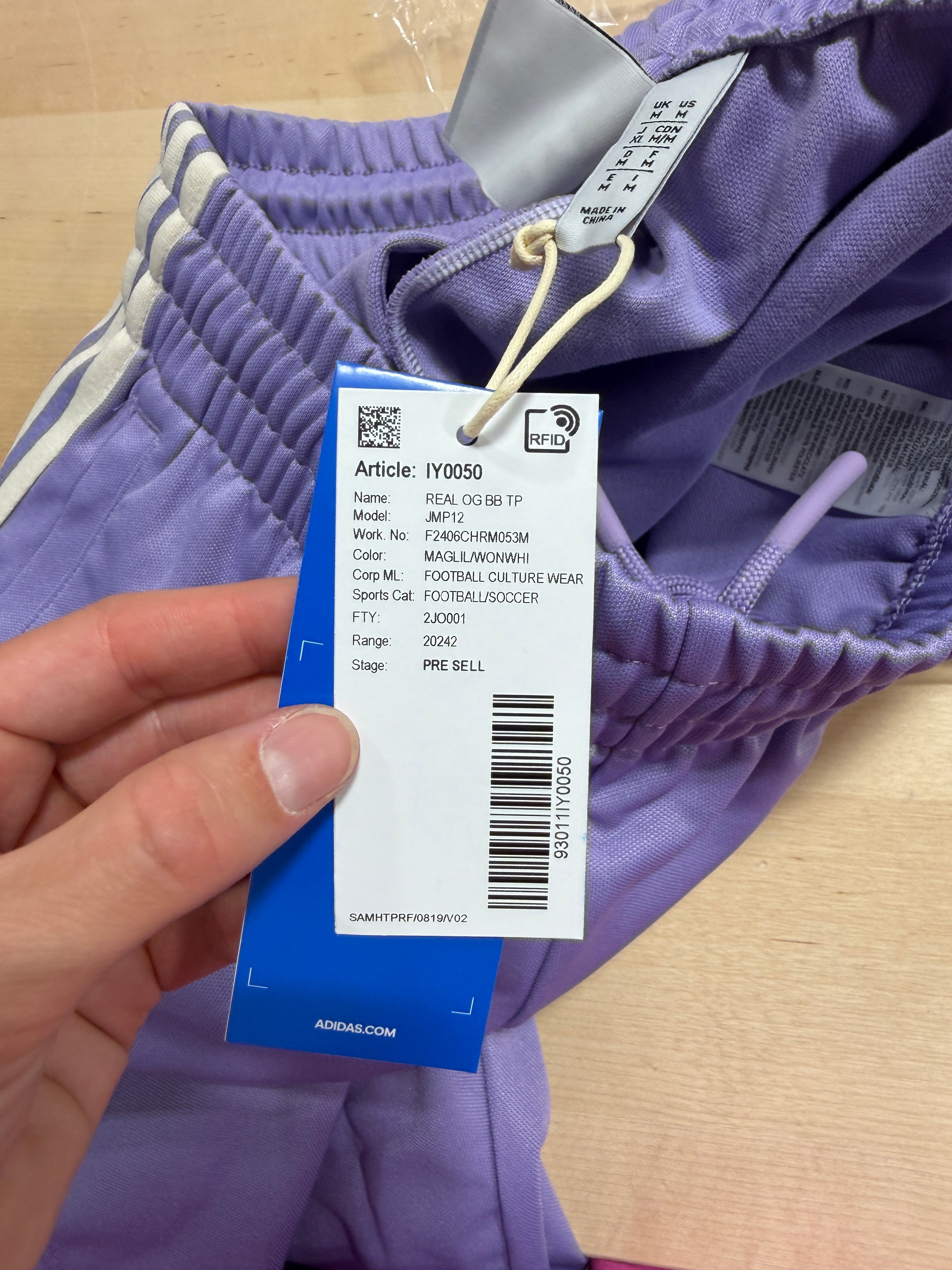 Adidas Real Madrid Track Pants– Magic Lilac/White