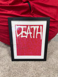 Takashi Murakami: DEATH and HOLLOW (red) Framed