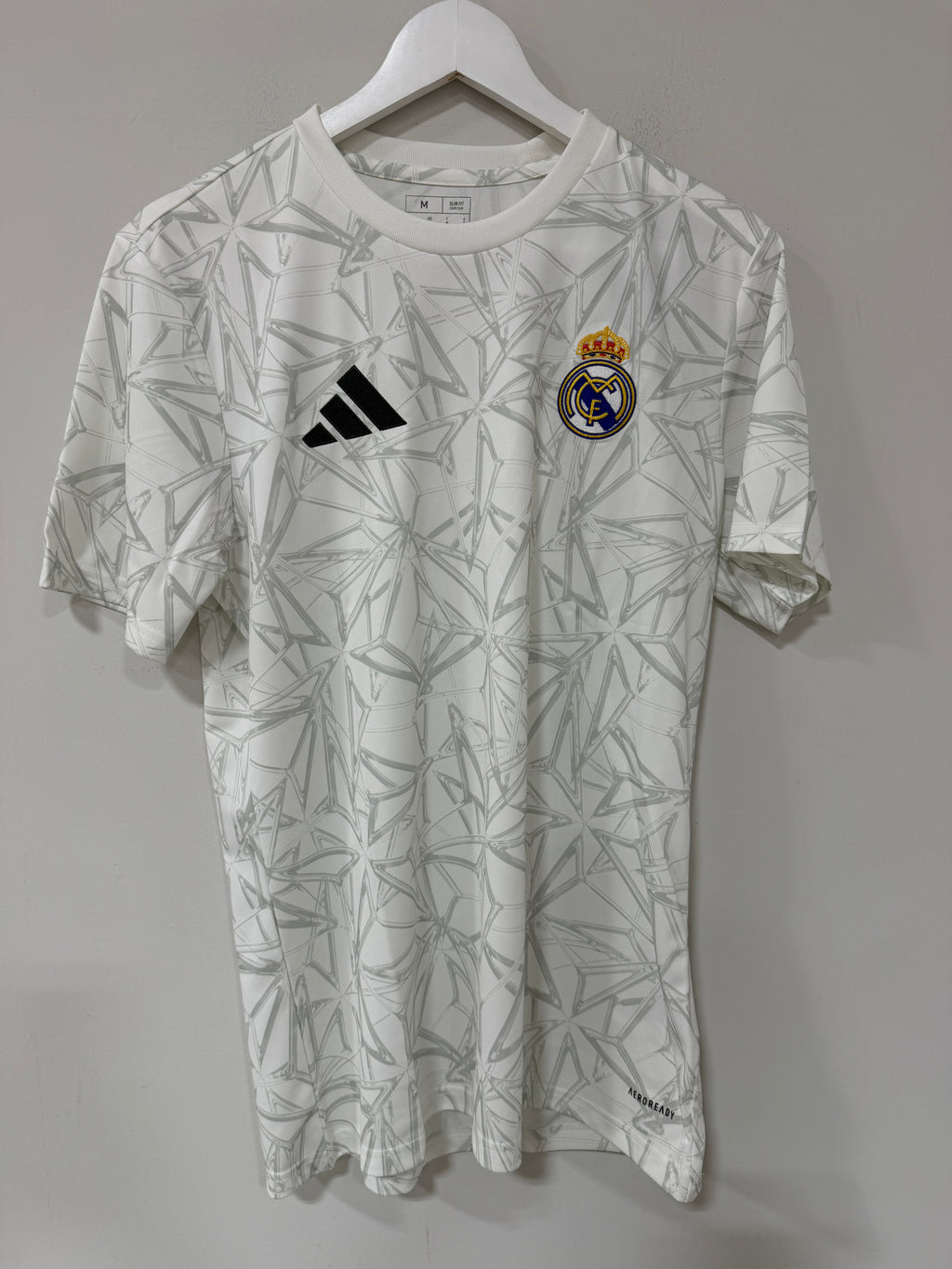 Adidas Real Madrid Pre-Match Shirt – White/Clear