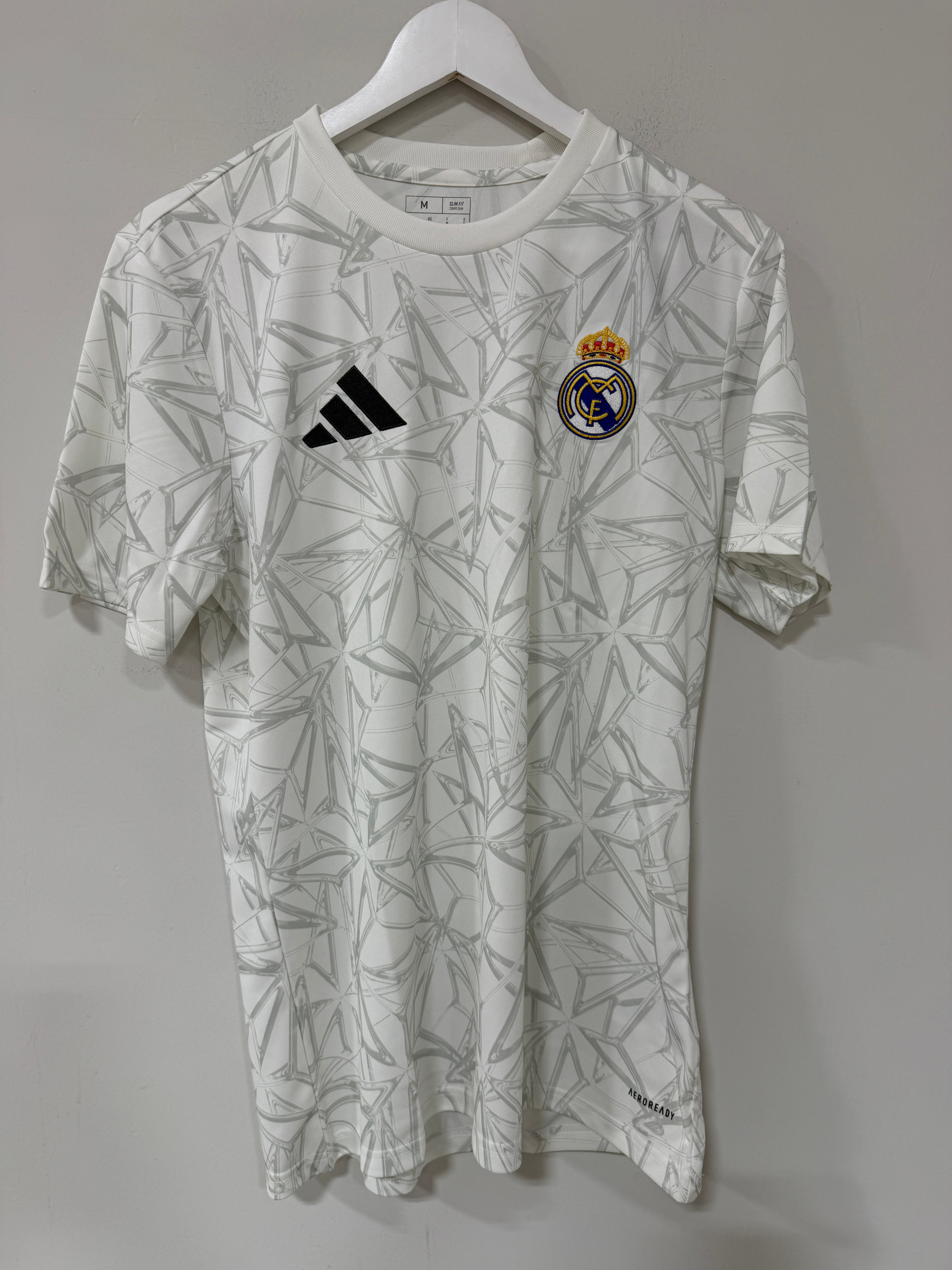 Adidas Real Madrid Pre-Match Shirt – White/Clear
