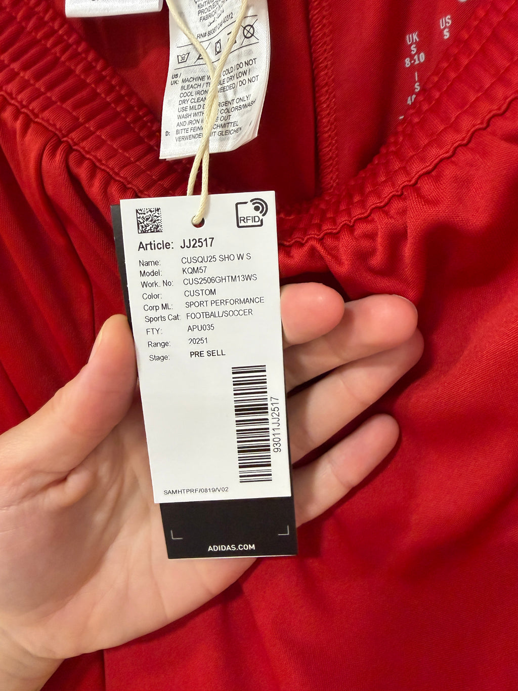 Adidas 2025 Custom Womens Short Sample Size Small