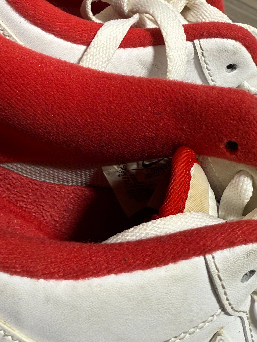 Air Force 1 Low White/Red Sz 10 No Box