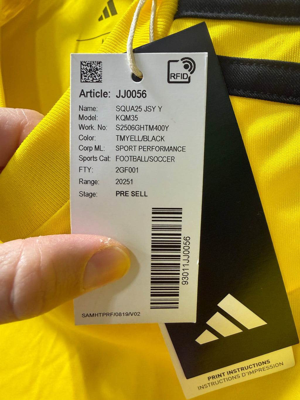 Adidas Squadra 25 Jersey youth sz M