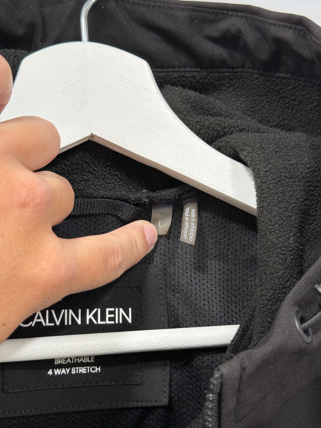 Calvin Klein Zip Up Hoodie Black Sz L