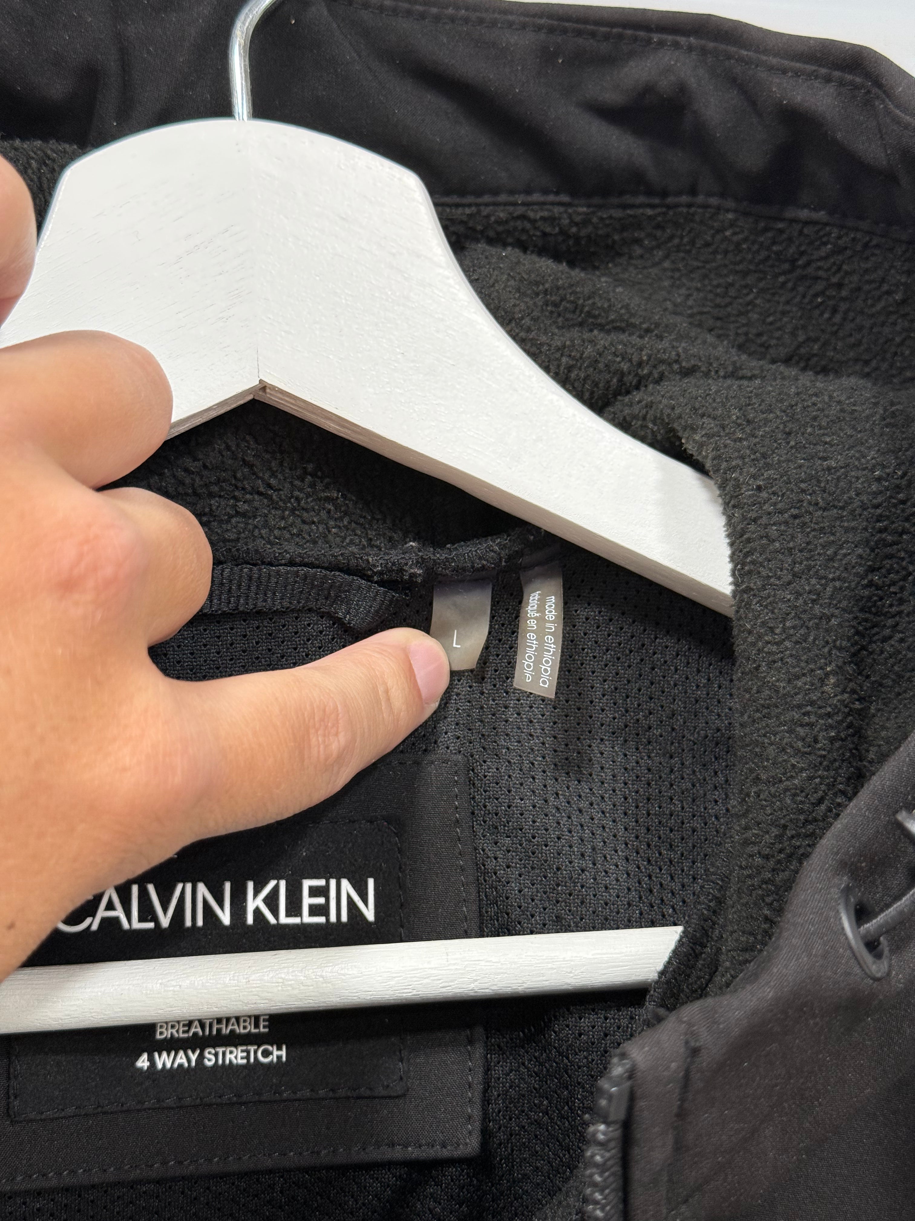 Calvin Klein Zip Up Hoodie Black Sz L