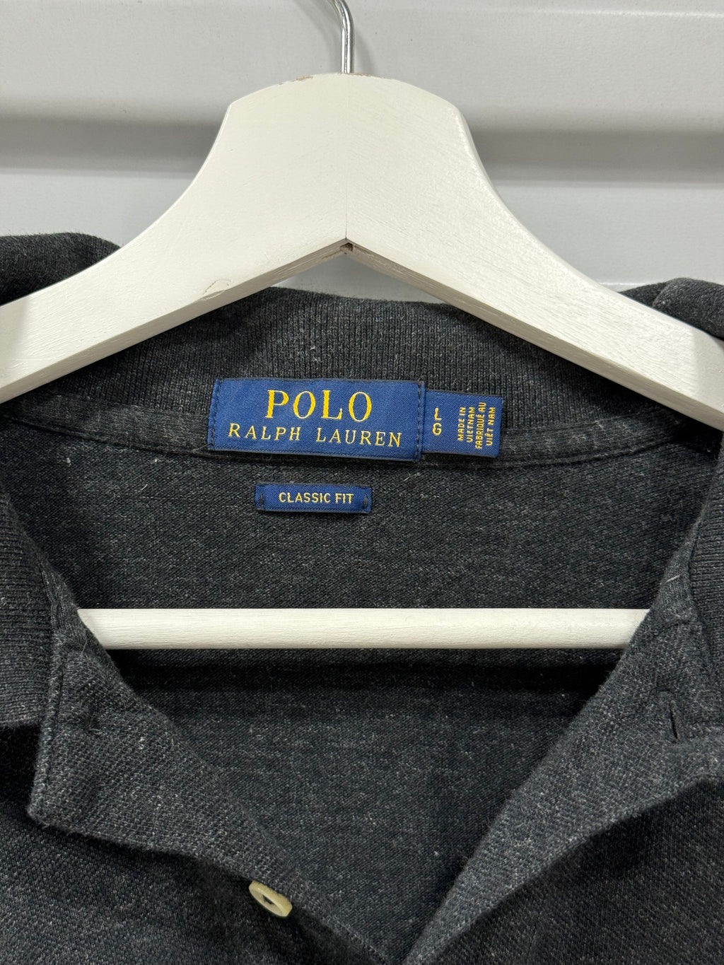 Polo Collard Shirt Dark Grey Sz L