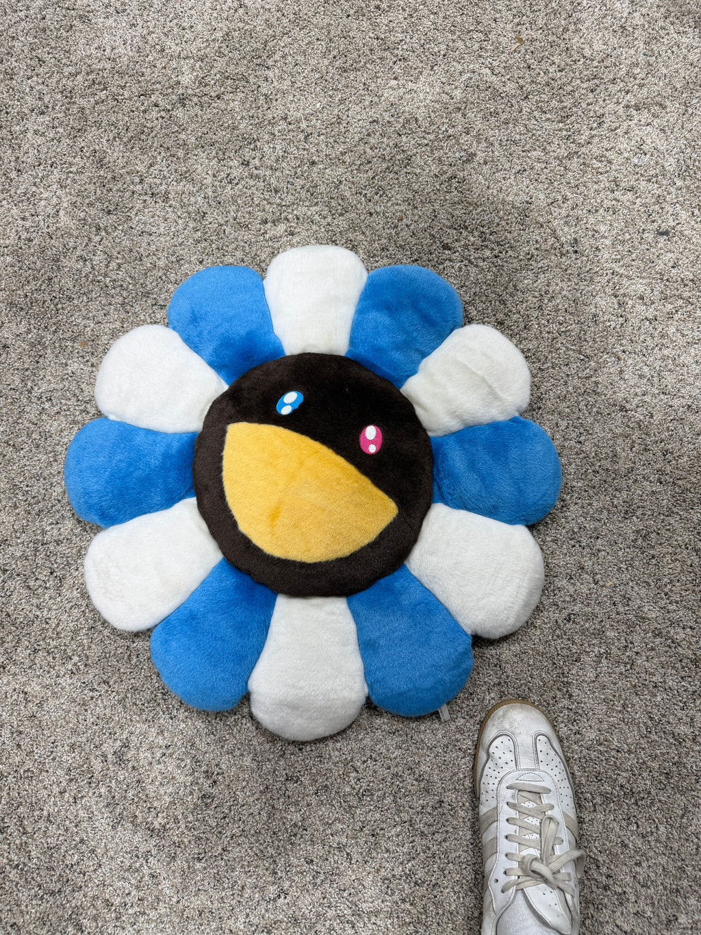 Takashi Murakami Blue Brown Flower Cushion Pillow plush 1M (3 Feet)