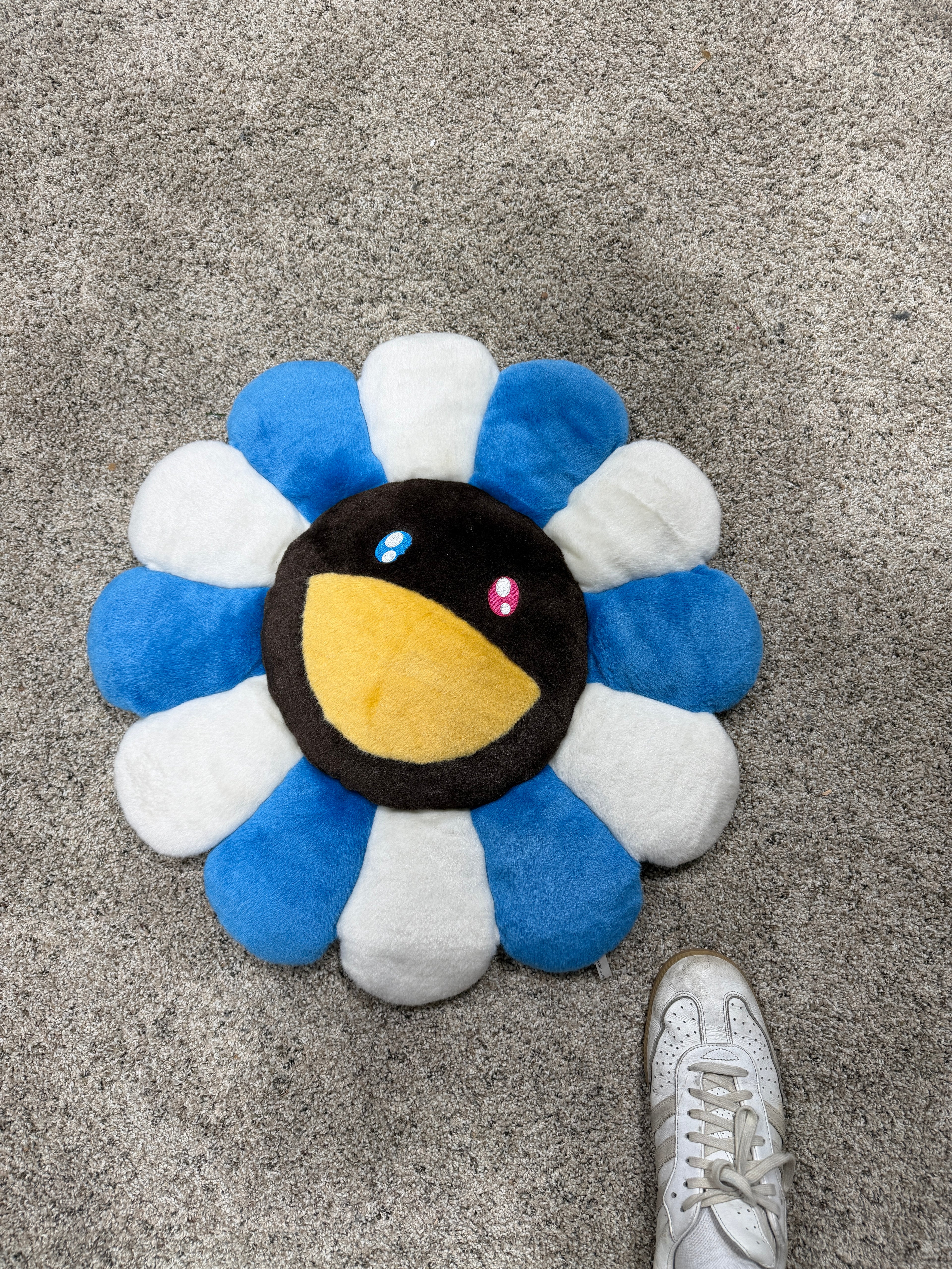 Takashi Murakami Blue Brown Flower Cushion Pillow plush 1M (3 Feet)