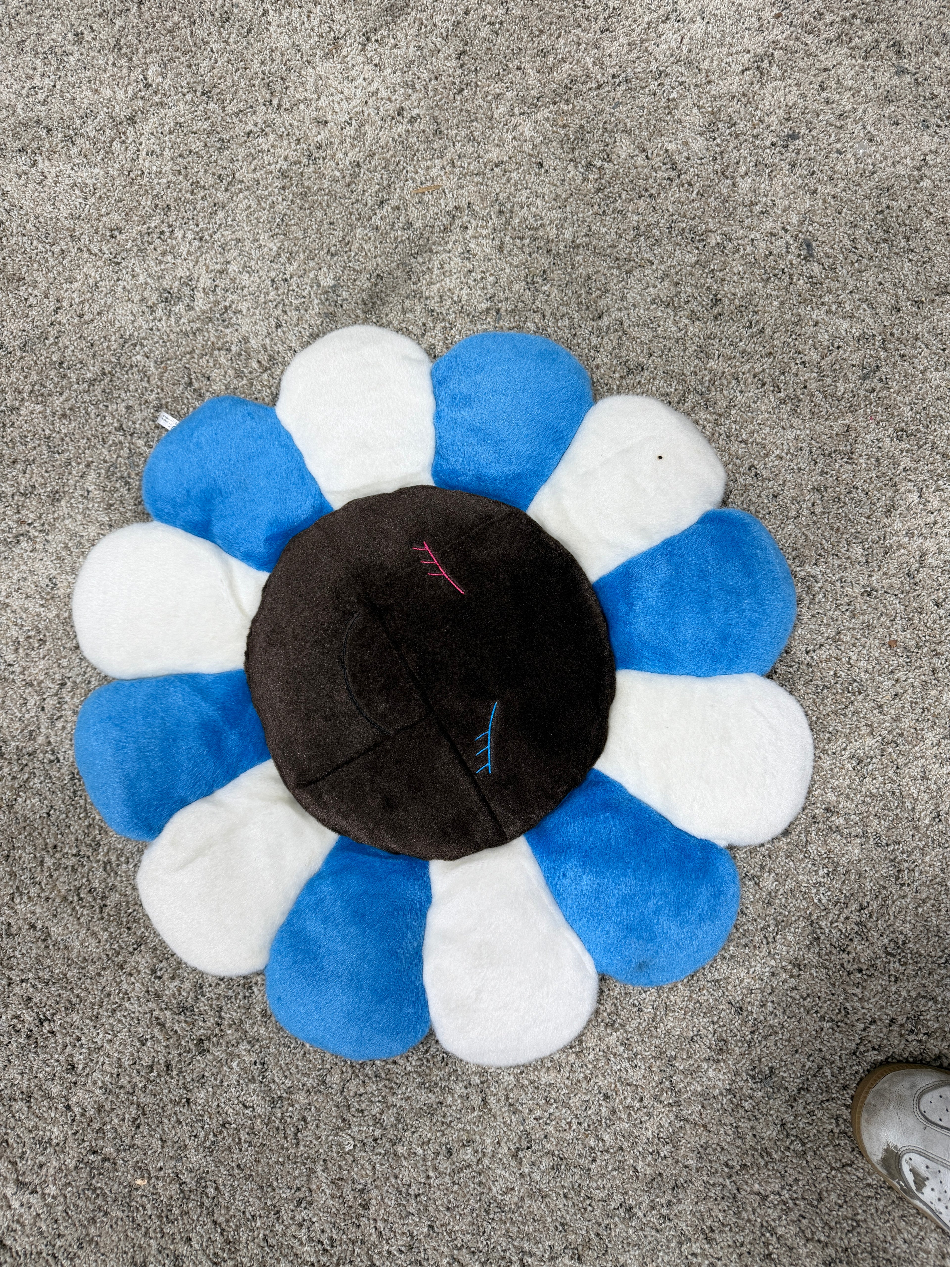 Takashi Murakami Blue Brown Flower Cushion Pillow plush 1M (3 Feet)