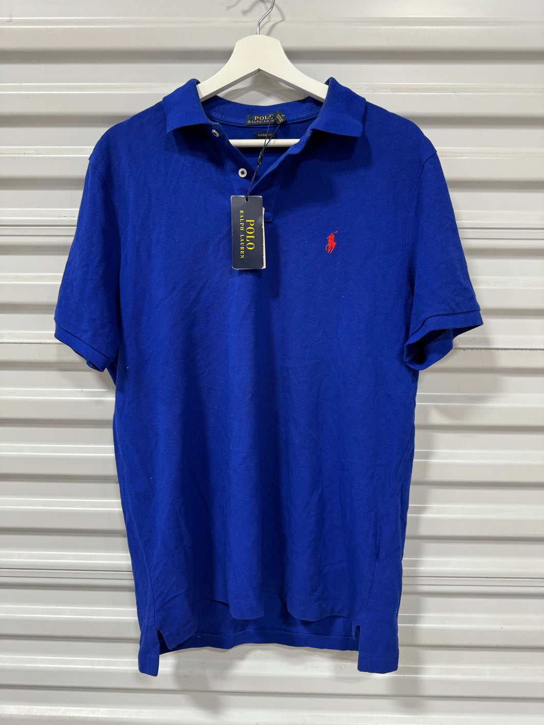 Polo Collard Shirt Blue Sz M