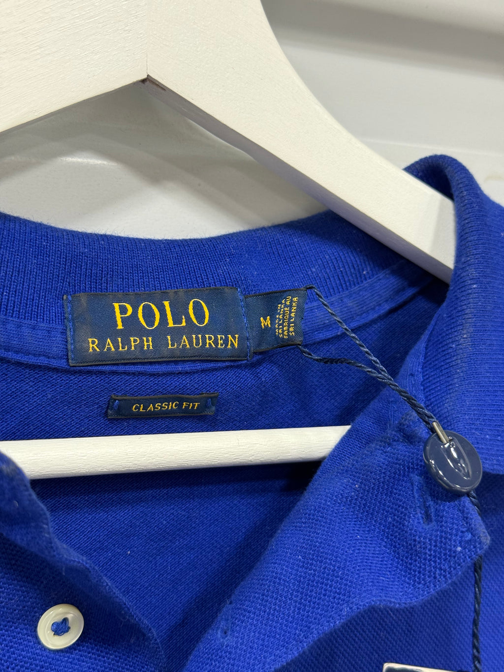 Polo Collard Shirt Blue Sz M