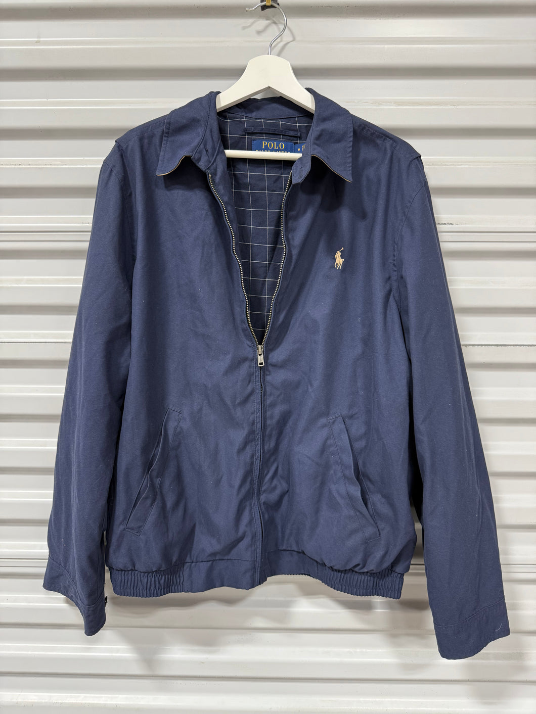 Polo Collard Jacket Navy Blue Sz M