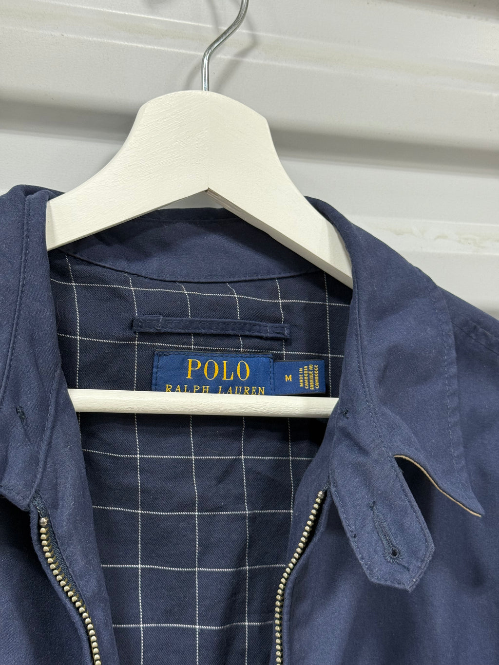 Polo Collard Jacket Navy Blue Sz M