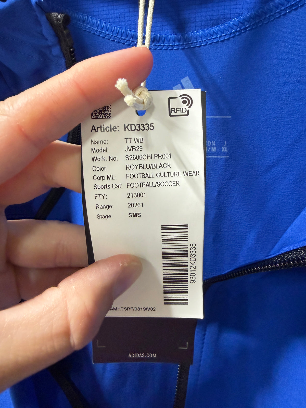 Adidas Tiro Travel Windbreaker men's sz M