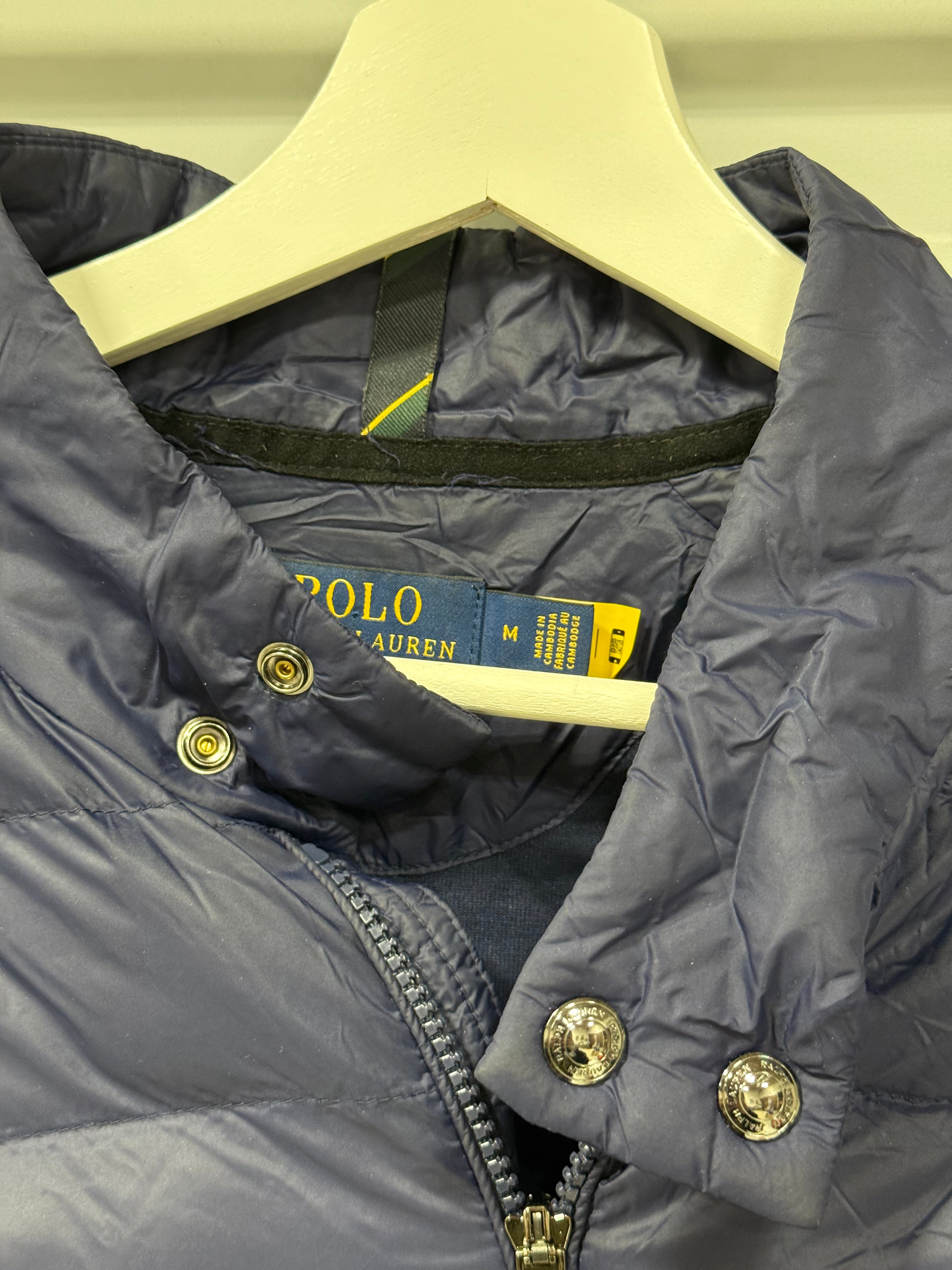 Polo Puffer Style Long Sleeve Navy Sz M