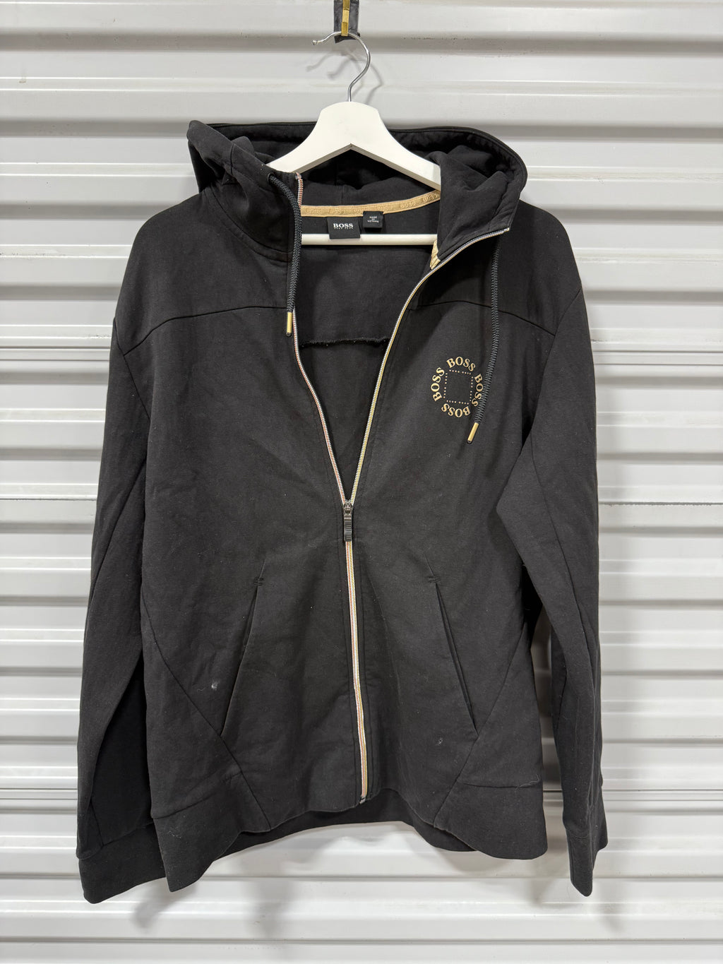 Hugo Boss Zip Up Hoodie Black Sz L