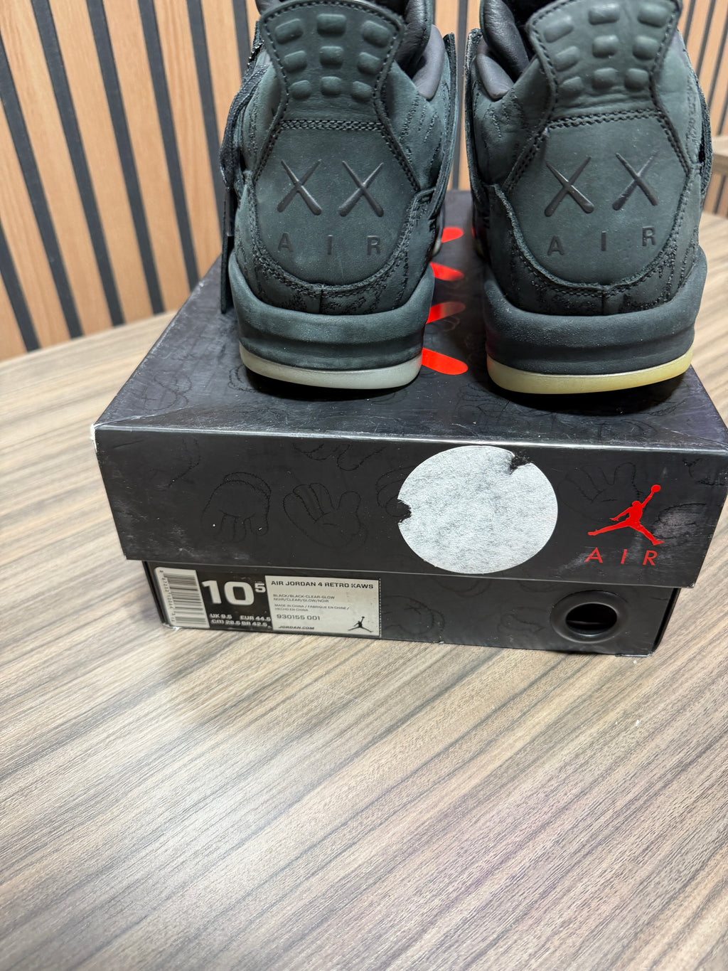 KAWS x Air Jordan 4 Retro 'Black' Sz 10.5