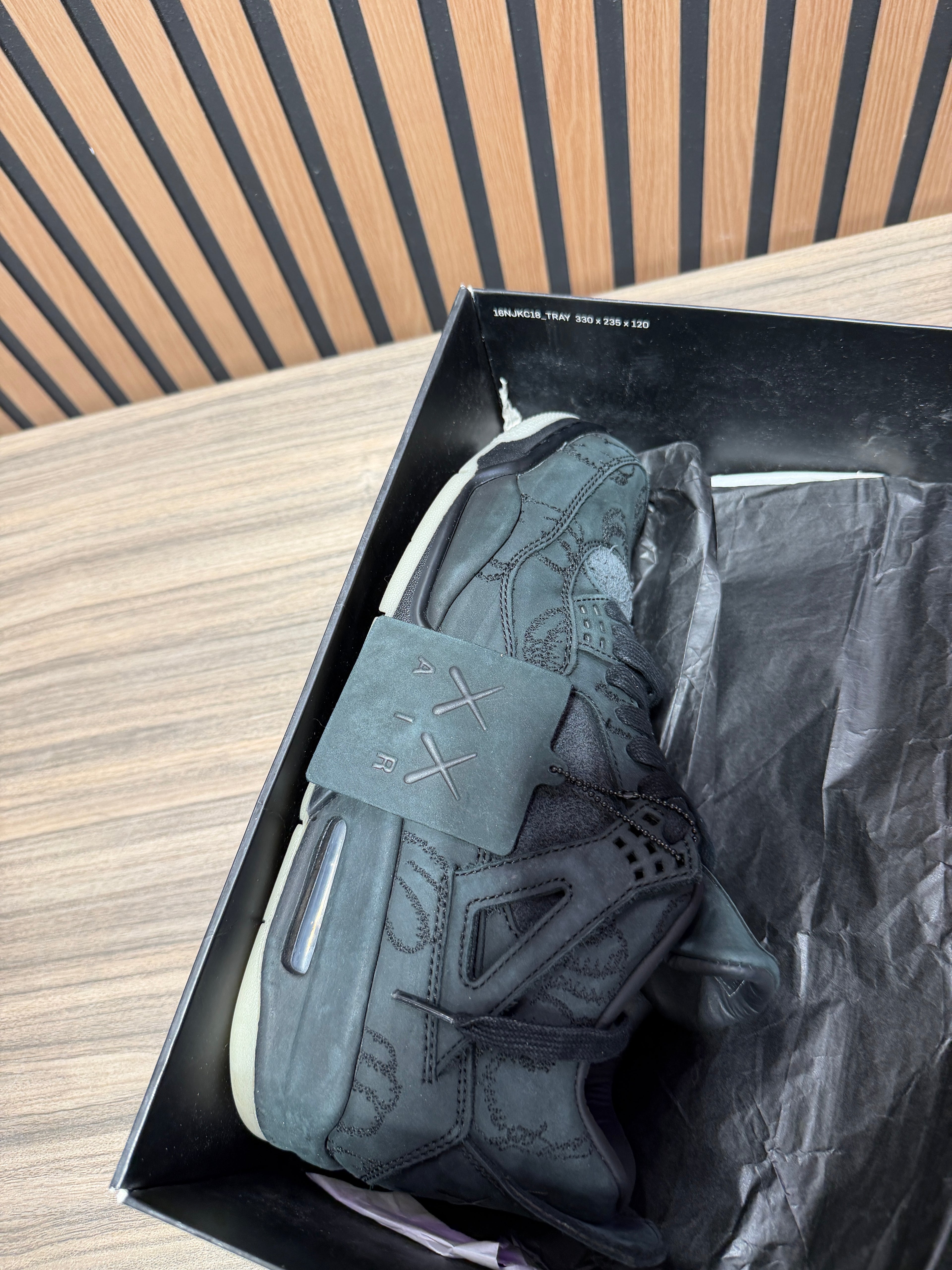 KAWS x Air Jordan 4 Retro 'Black' Sz 10.5