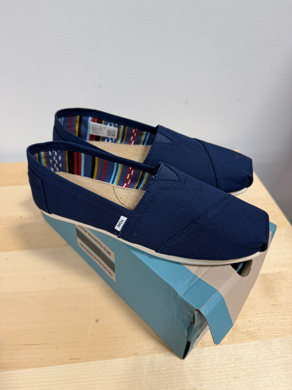 NEW TOMS Alpargata Navy Heritage Canvas Espadrilles women's sz 6