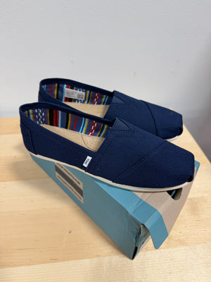 NEW TOMS Alpargata Navy Heritage Canvas Espadrilles women's sz 6